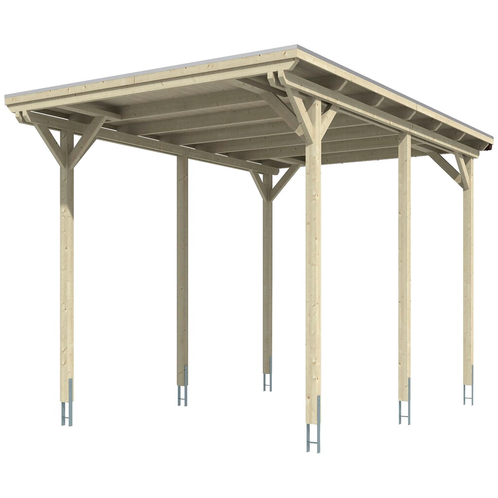 Skanholz Einzelcarport »Caravan-Emsland«, Leimholz-Nordisches Fichtenholz, 341 cm, dunkelgrau