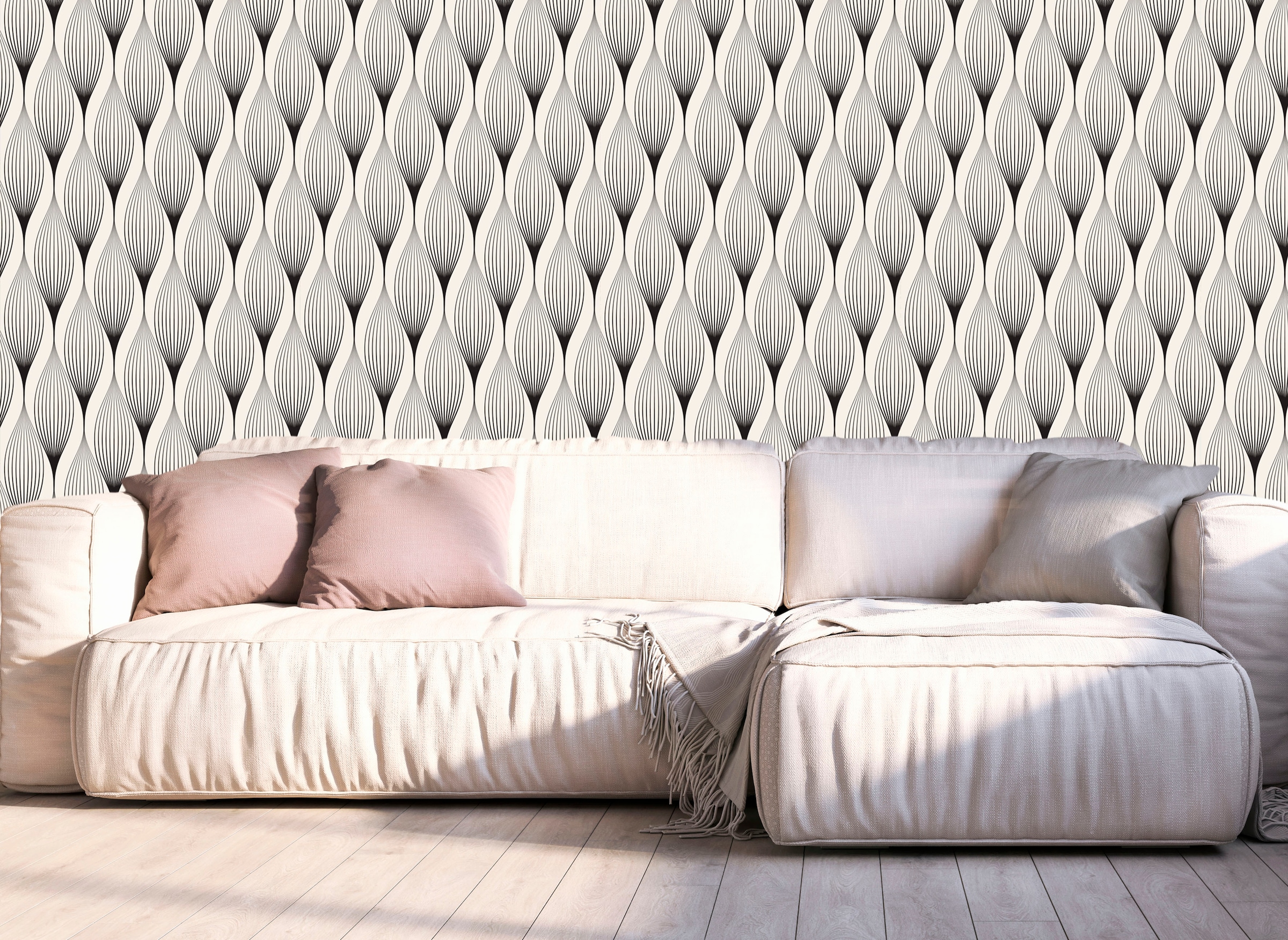 queence Vinyltapete »Dix« Farbverlauf | abstrakt | bedruckt | gemustert glatt 90x250cm, selbstklebend, kinderleichte Anbringung, , Sticker