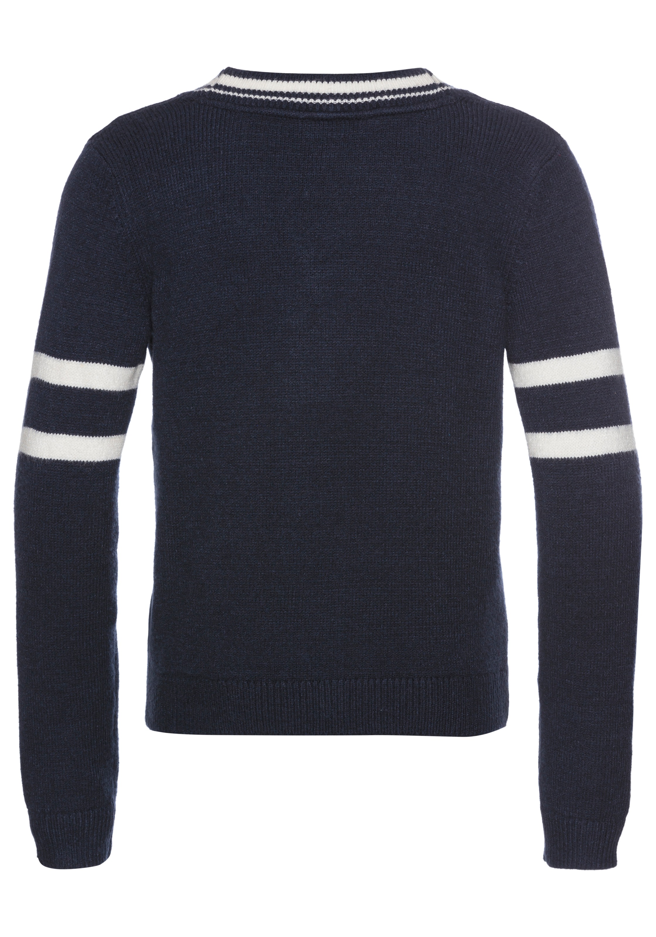 DELMAO Strickjacke »im Collegestyle mit Badge« Trendiger Style für Mädchen