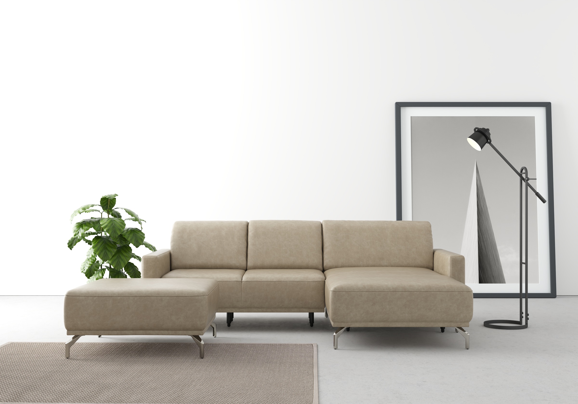sit&more Ecksofa »Bailando L-Form«, wahlweise mit Kopfteilverstellung und Vorziehsitz, motorisch