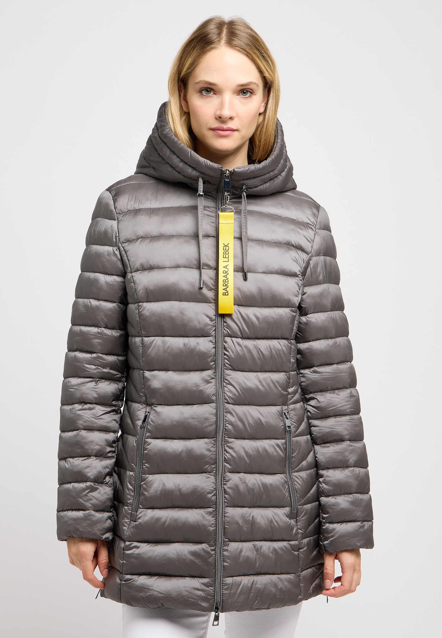 BARBARA LEBEK Steppjacke mit Kapuze mit Kapuze graphite 42 42 Jacke von BARBARA LEBEK