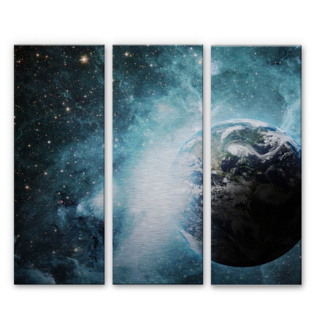 Wall-Art Mehrteilige Bilder »Universum Collage ferne Galaxie«, (Set, 3 St.)