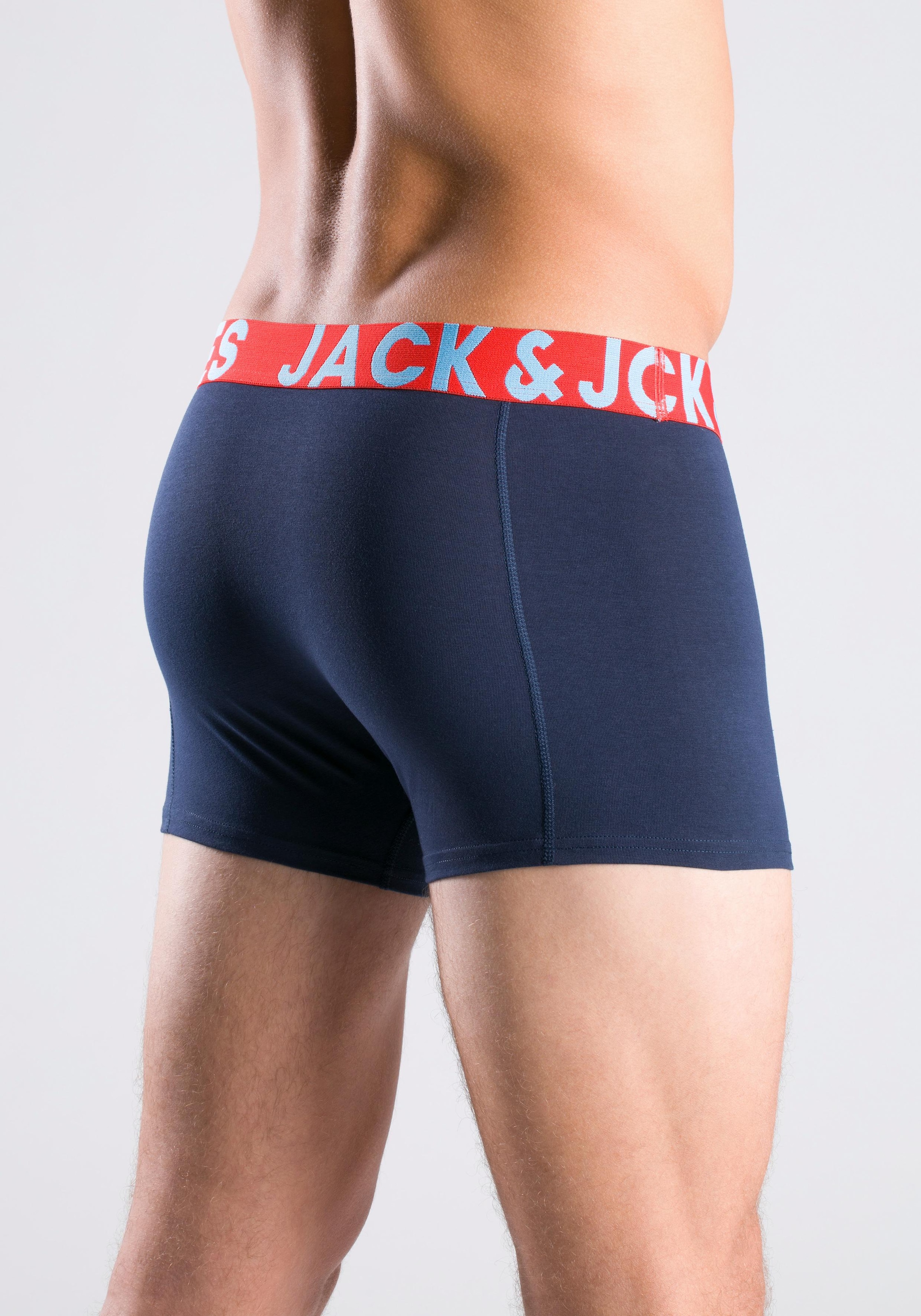 Jack & Jones Boxer »JACCRAZY SOLID«, (Packung, 3 St.), mit modisch buntem Webbund