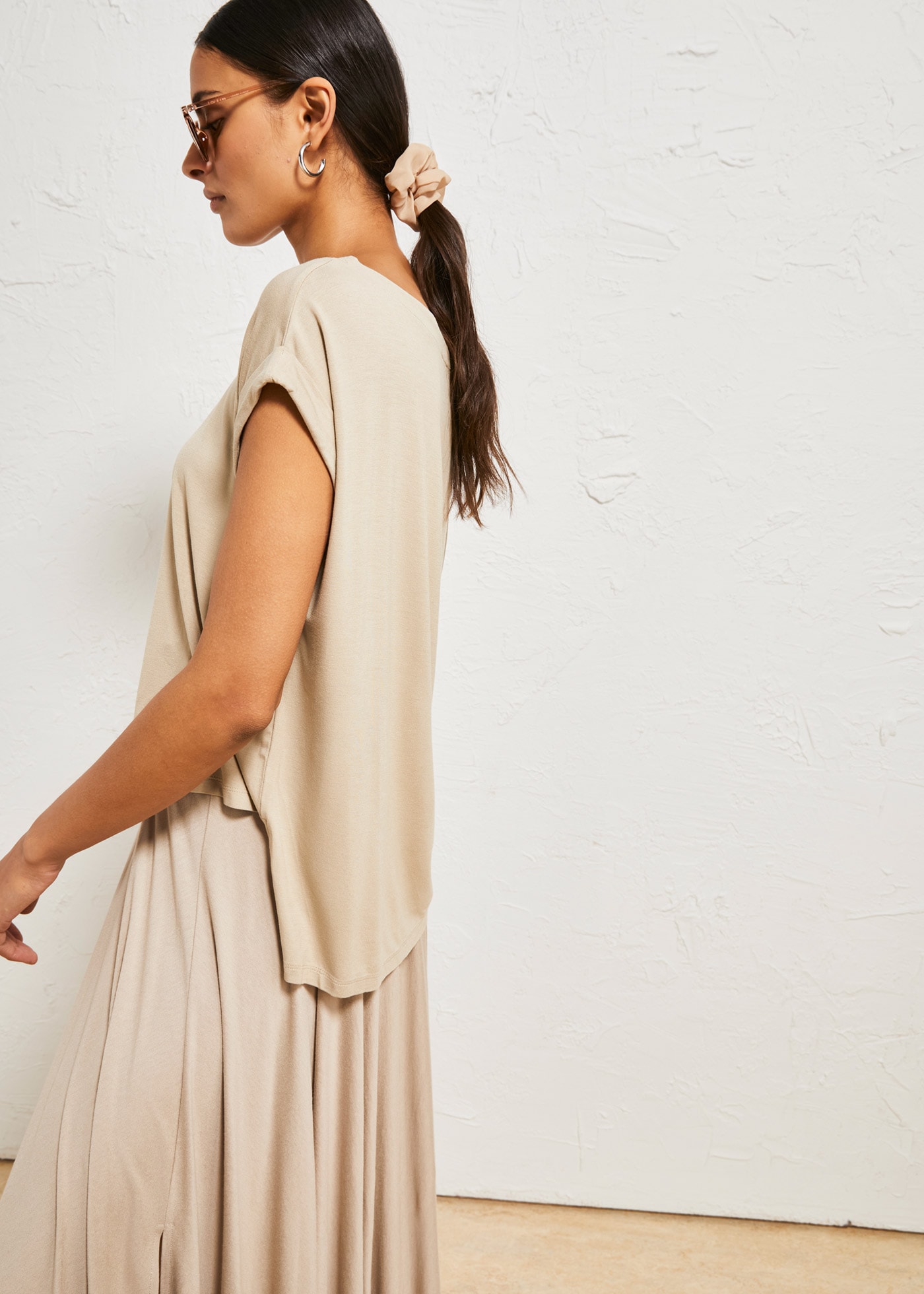 bonprix Oversize-Shirt »Oversize-Shirt aus fließender Viskose« oversize Passform, Kurzarm, für warme Tage, aus Viskose