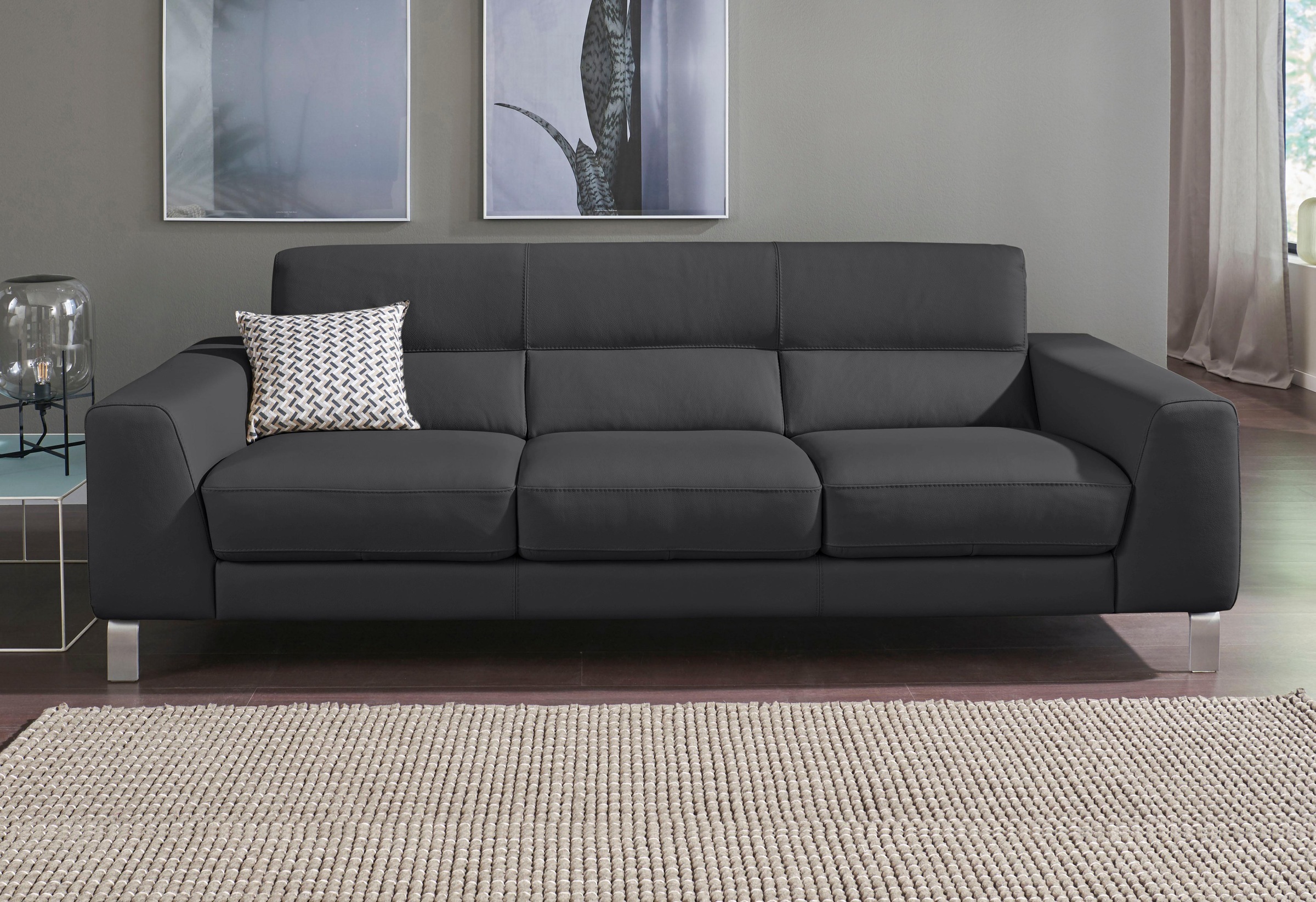 CALIA ITALIA 3-Sitzer »Simon, toller Sitzkomfort, italienisches Designsofa«, in zwei Lederqualitäten
