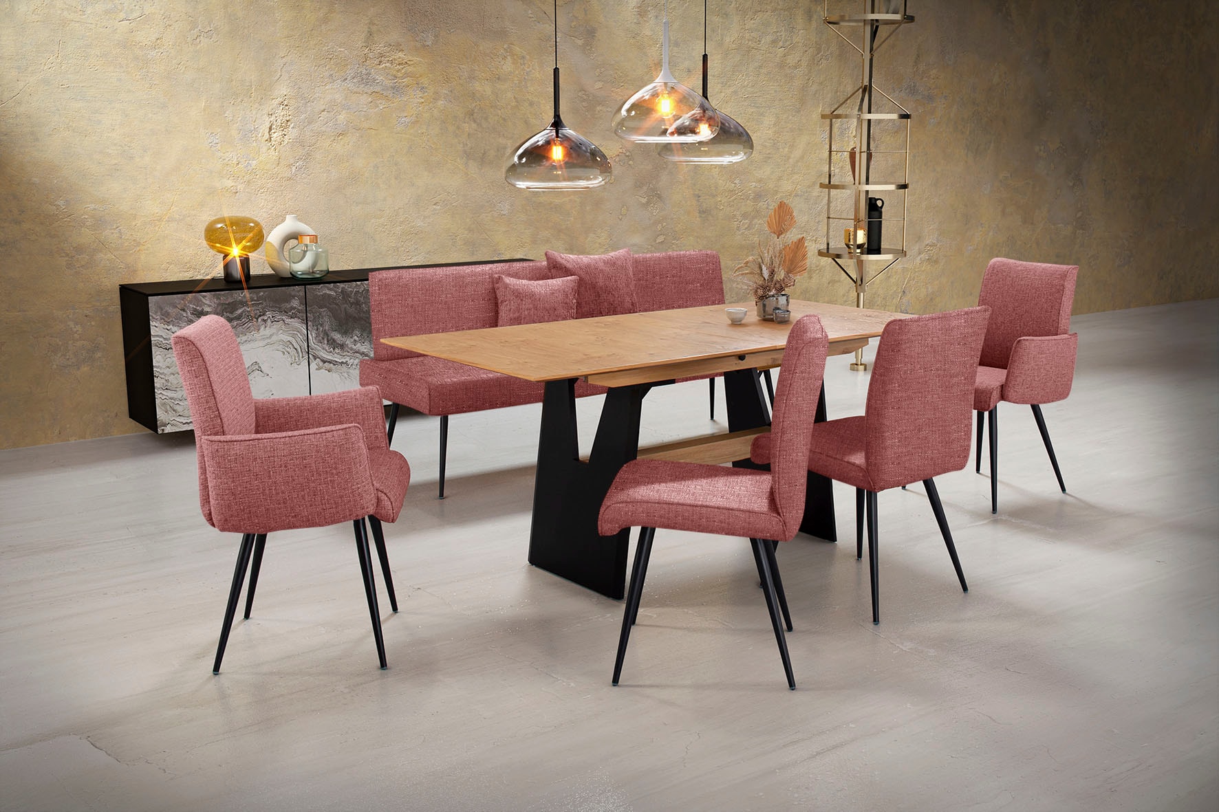 K+W Komfort & Wohnen Essgruppe »Giacomo I« 6 Stk. tlg. 2 Stühle und 2 Armle günstig online kaufen