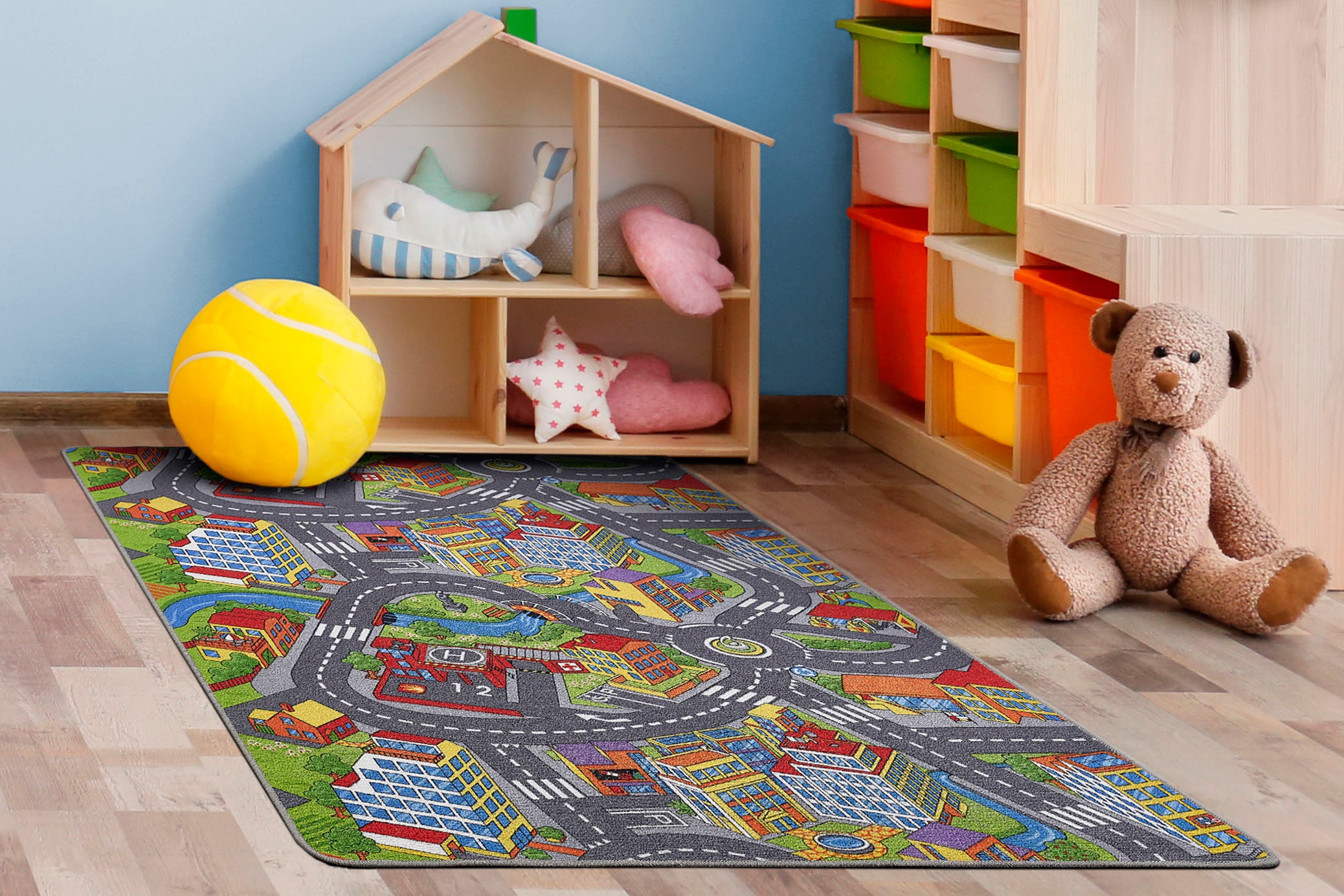 Andiamo Kinderteppich »Straße Lagerräumung«, rechteckig, 5 mm Höhe, Straßen-Spiel-Teppich, Sonderposten, für Mädchen & Jungen