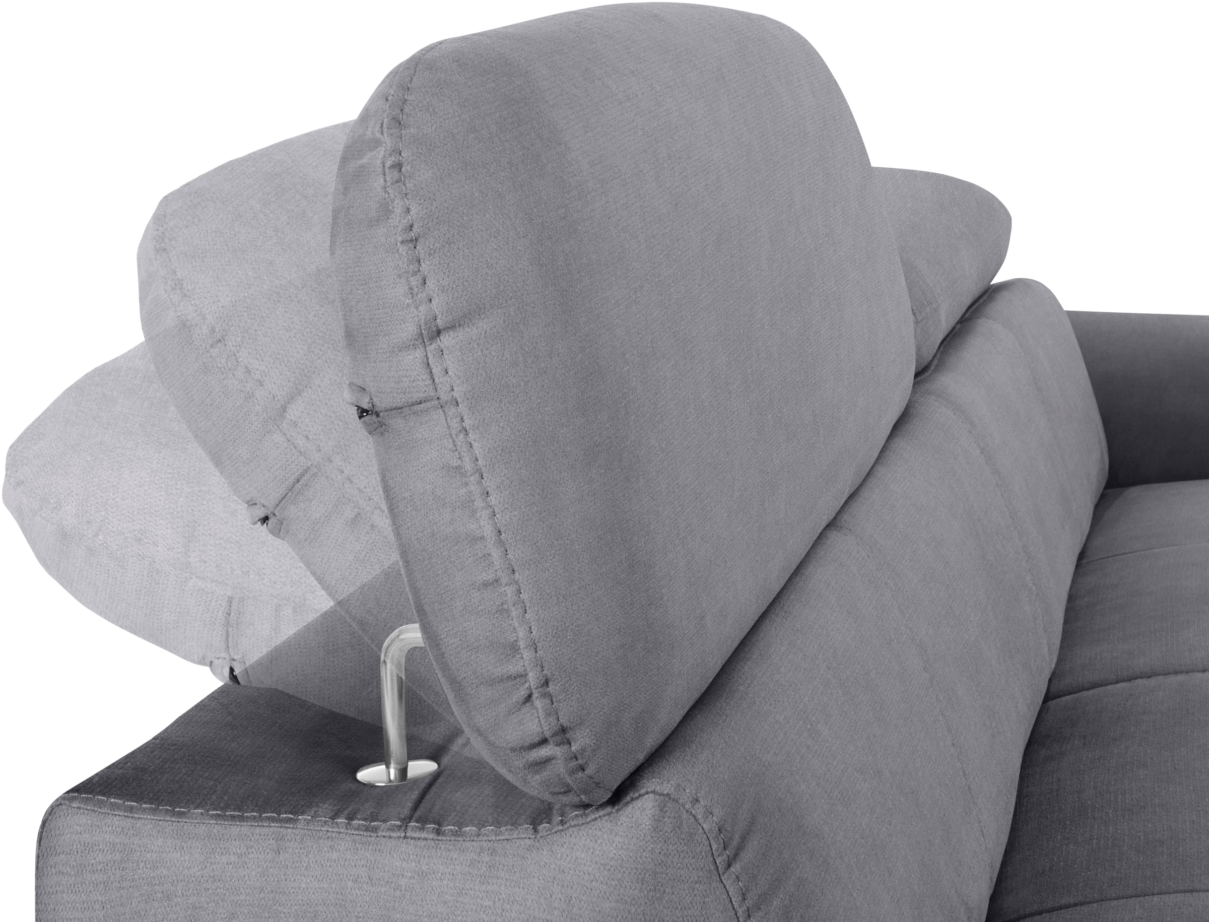 COTTA 3-Sitzer »Chef«, Big-Sofa mit Kopfteilverstellung, edle Metallkufen