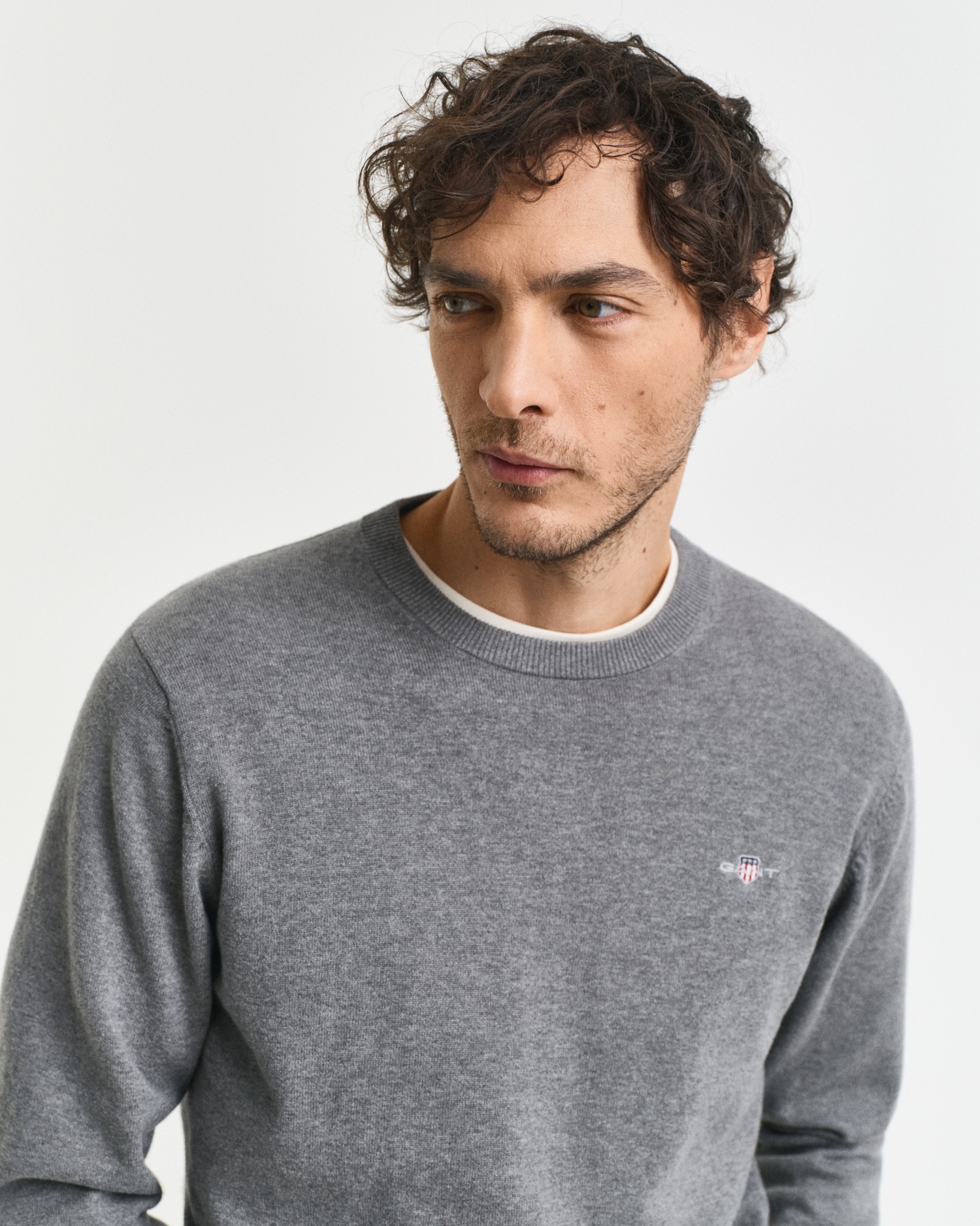 Gant Rundhalspullover »CLASSIC COTTON C-NECK« Premium Strickpullver aus weicher 100% Baumwolle, Übergangspullover