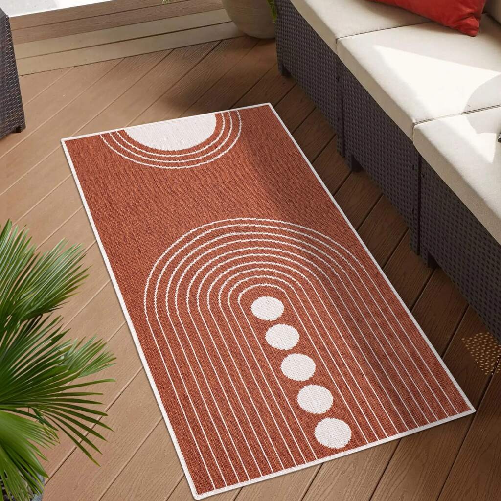 Carpet City Outdoorteppich »DUO RUG 5739«, rechteckig, 5 mm Höhe, Wendeteppich Wetterfest In- & Outdoor, Balkon, Terrasse, Wohnzimmer