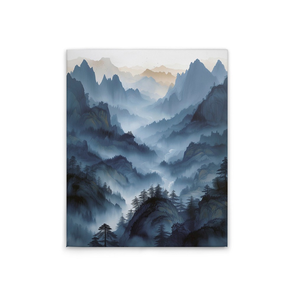 A.S. Création Leinwandbild »Asian MountainB - Wandbild Blau Grau Keilrahmen günstig online kaufen