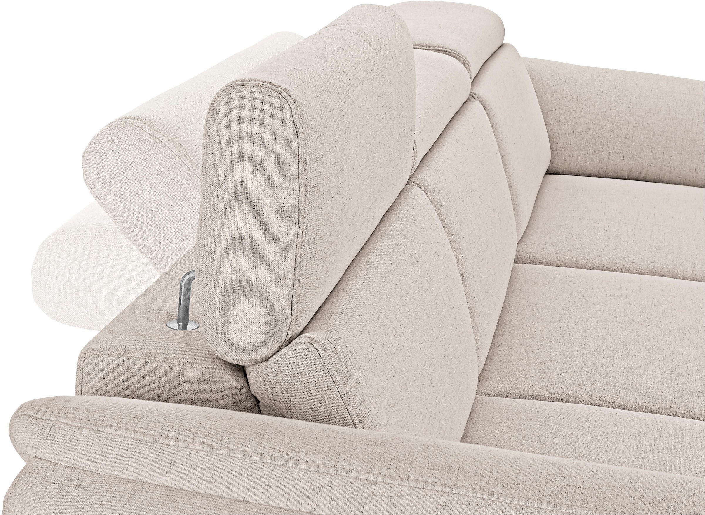 sit&more Ecksofa »Avignon L-Form«, Kopfteilverstellung, wahlweise mit Bettfunktion und Bettkasten
