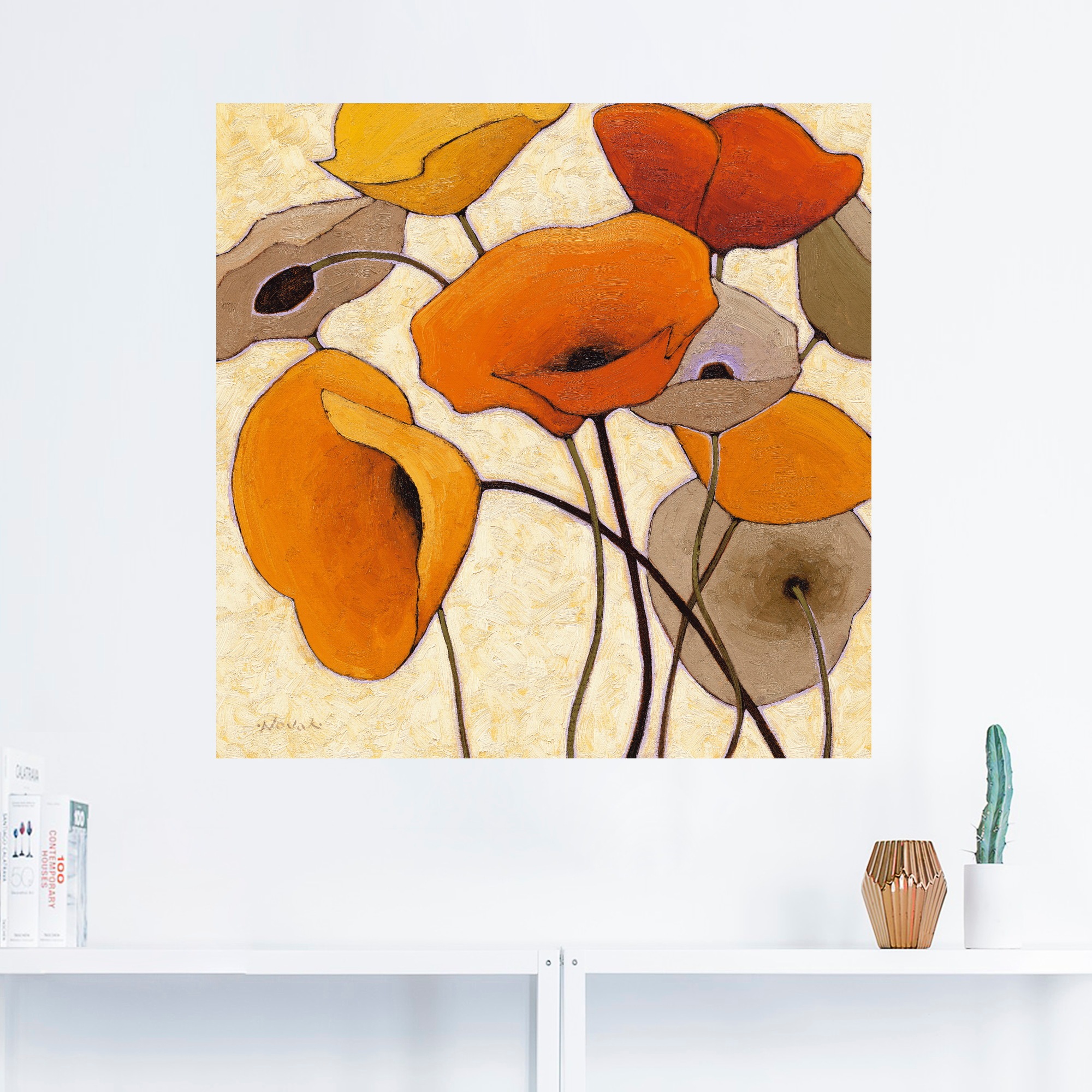 Artland Wandbild »Kürbismohn III«, Blumen, (1 St.), als Leinwandbild, Wandaufkleber in verschied. Größen