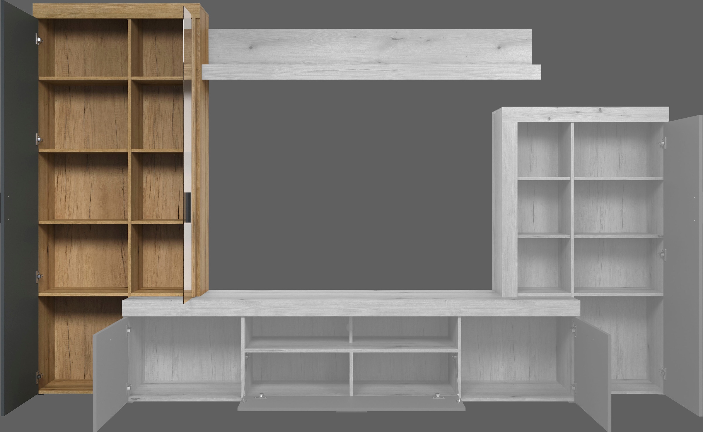 Home affaire Stauraumvitrine »Ghent«, (Packung, 1 St.), Mit Hirnholzapplikationen