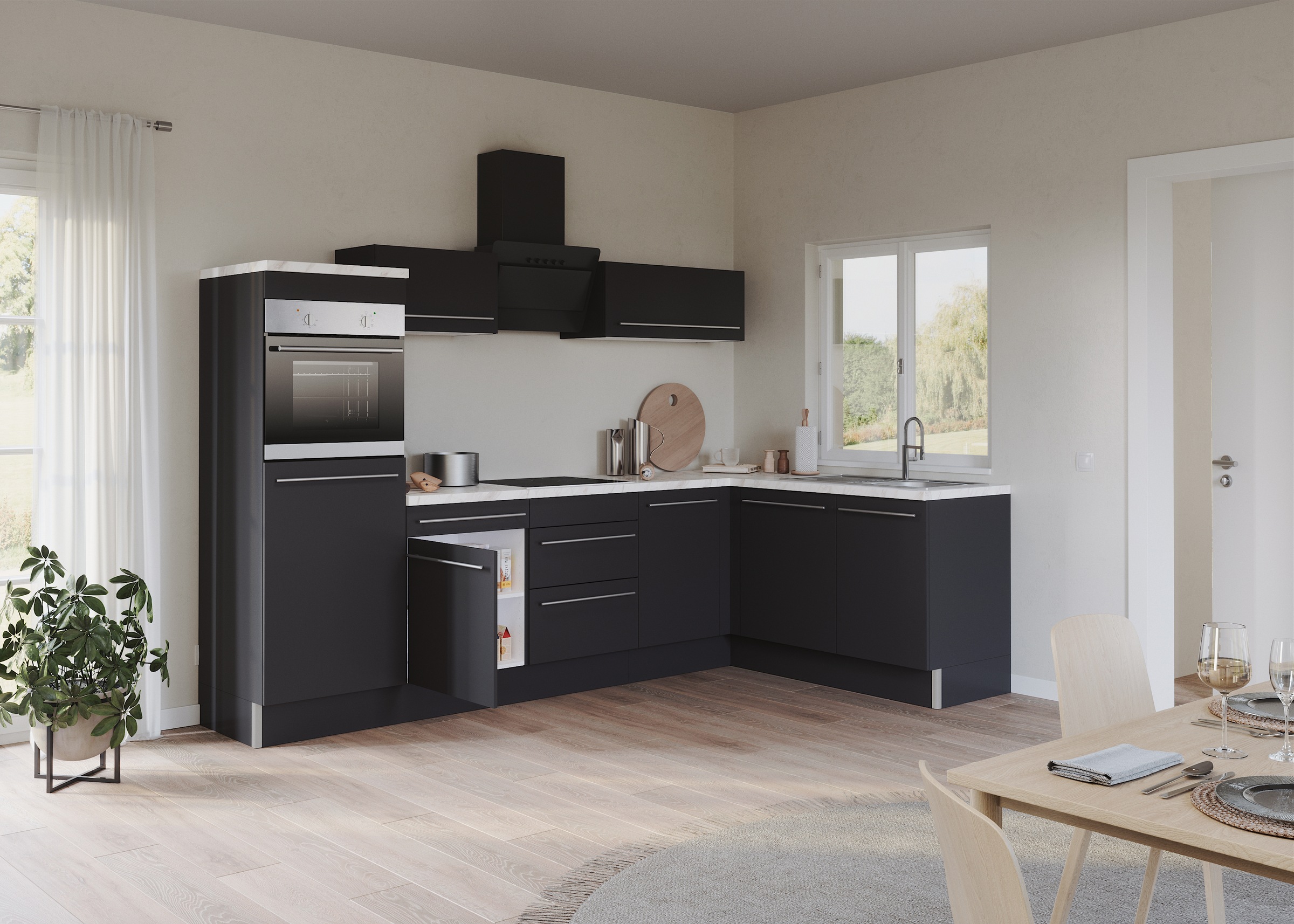 KOCHSTATION Küche »KS-Bern2«, Stellmaße 295 x 175 cm, wahlweise mit E-Gerät günstig online kaufen