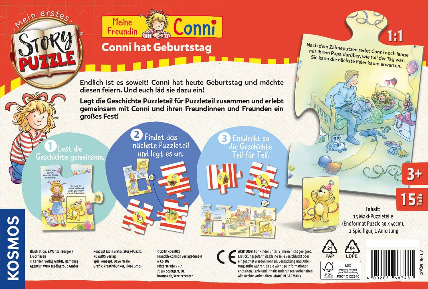 Kosmos Puzzle »Mein erstes Story-Puzzle - Conni hat Geburtstag«, Made in Germany