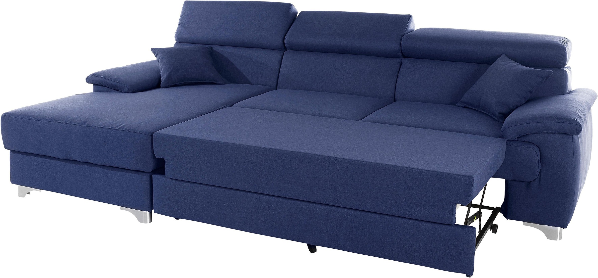 DOMO collection Ecksofa »Mira, inklusive Kopfteilverstellung für mehr Wohlfühlkomfort, L-Form«, wahlweise mit Bettfunktion und Bettkasten, elegant und modern
