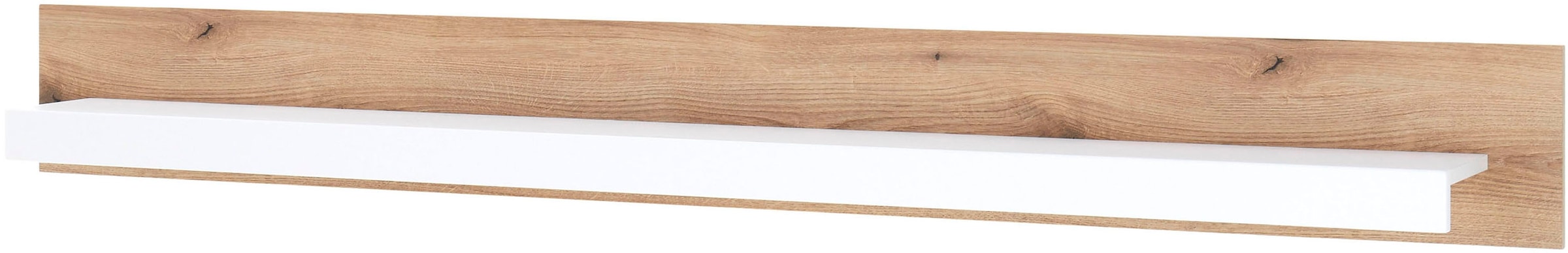 INOSIGN Wandboard »Brixen, modernes Wandregal, Hängeregal mit Ablage«, vielseitig einsetzbares Hängeregal, Weiß mit Eiche Evoke Dekor