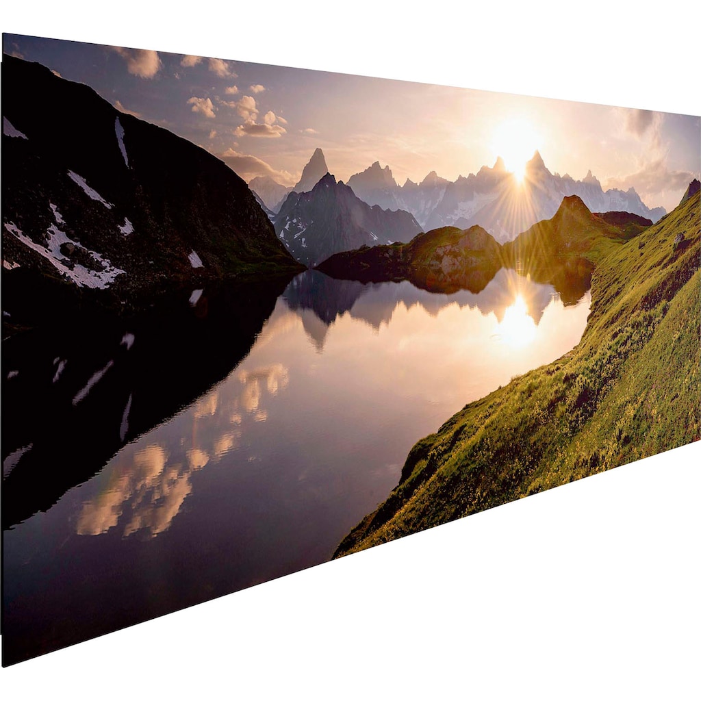 Reinders! Holzbild »Deco Panel 52x156 Mountain Evening Sunset«