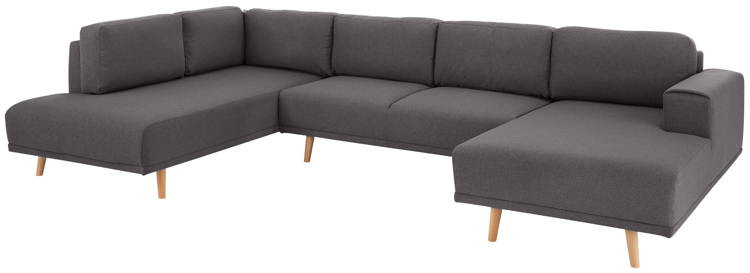 Home affaire Wohnlandschaft »Lasse U-Form«, im scandinavischem Stil mit Holzfüßen