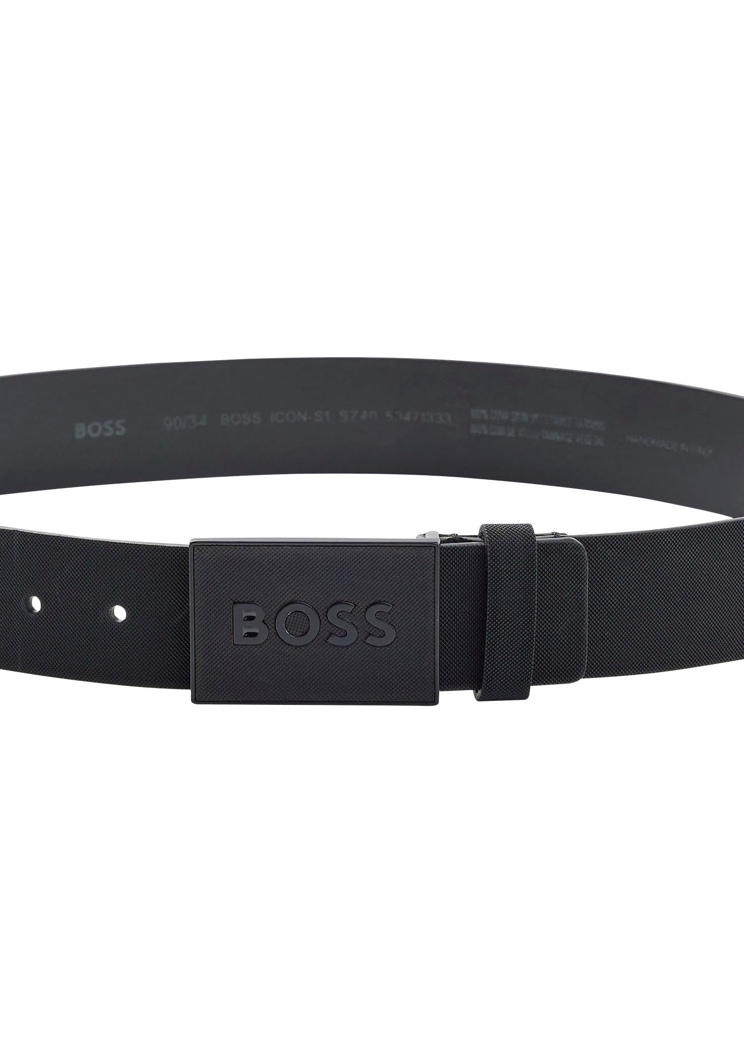 BOSS Ledergürtel »Boss_Icon-S1_Sz40«, mit BOSS-Logo-Prägung auf der Koppelschließe