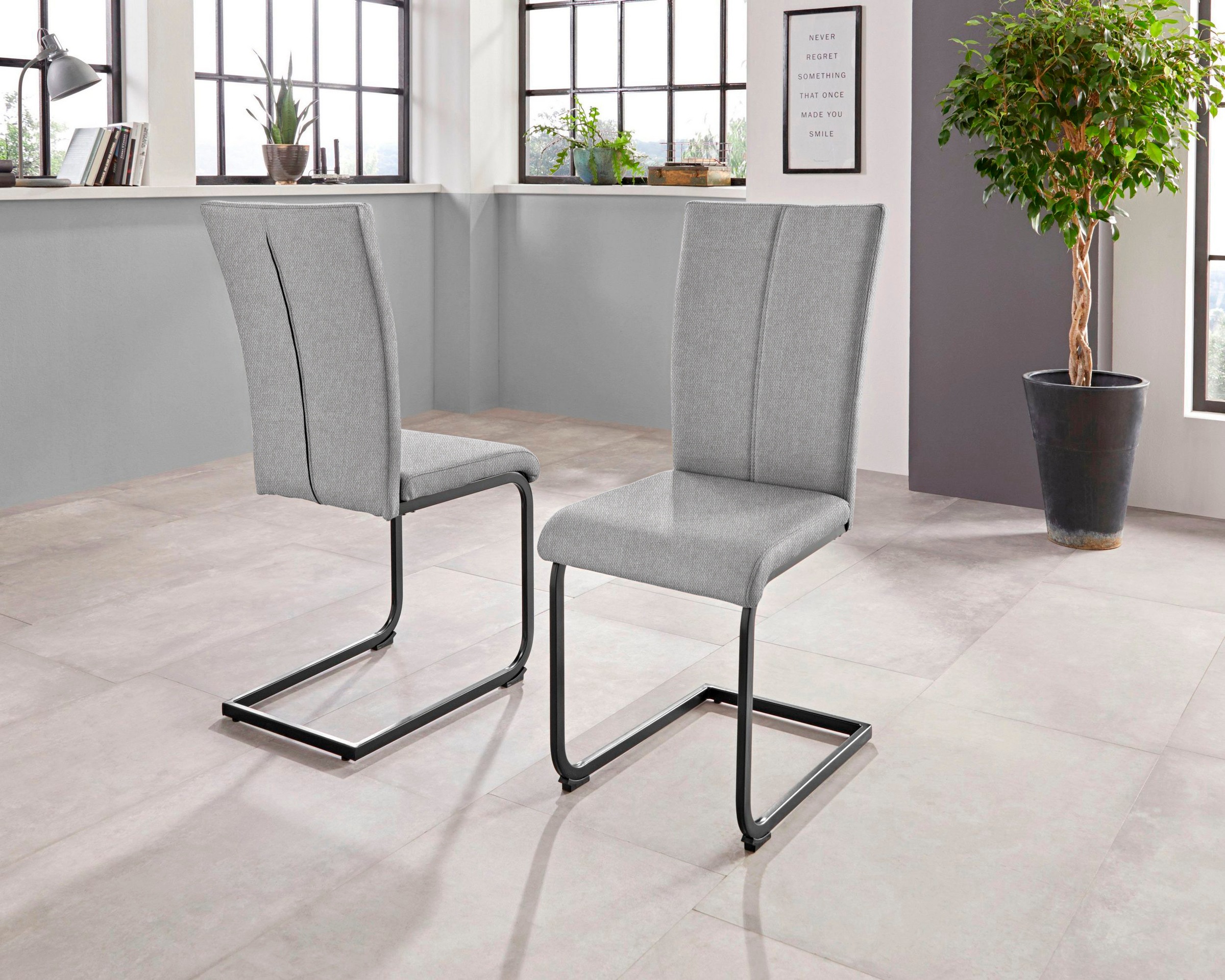 Home affaire Freischwinger »Oliver«, (Set), 2 St., Microfaser, Stuhl belast günstig online kaufen