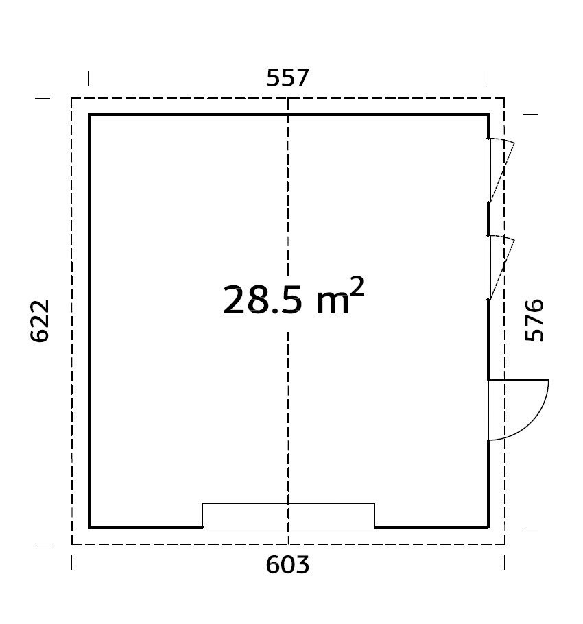 Palmako Garage »Andre«, BxTxH: 603x622x216 cm, ohne Tor, natur
