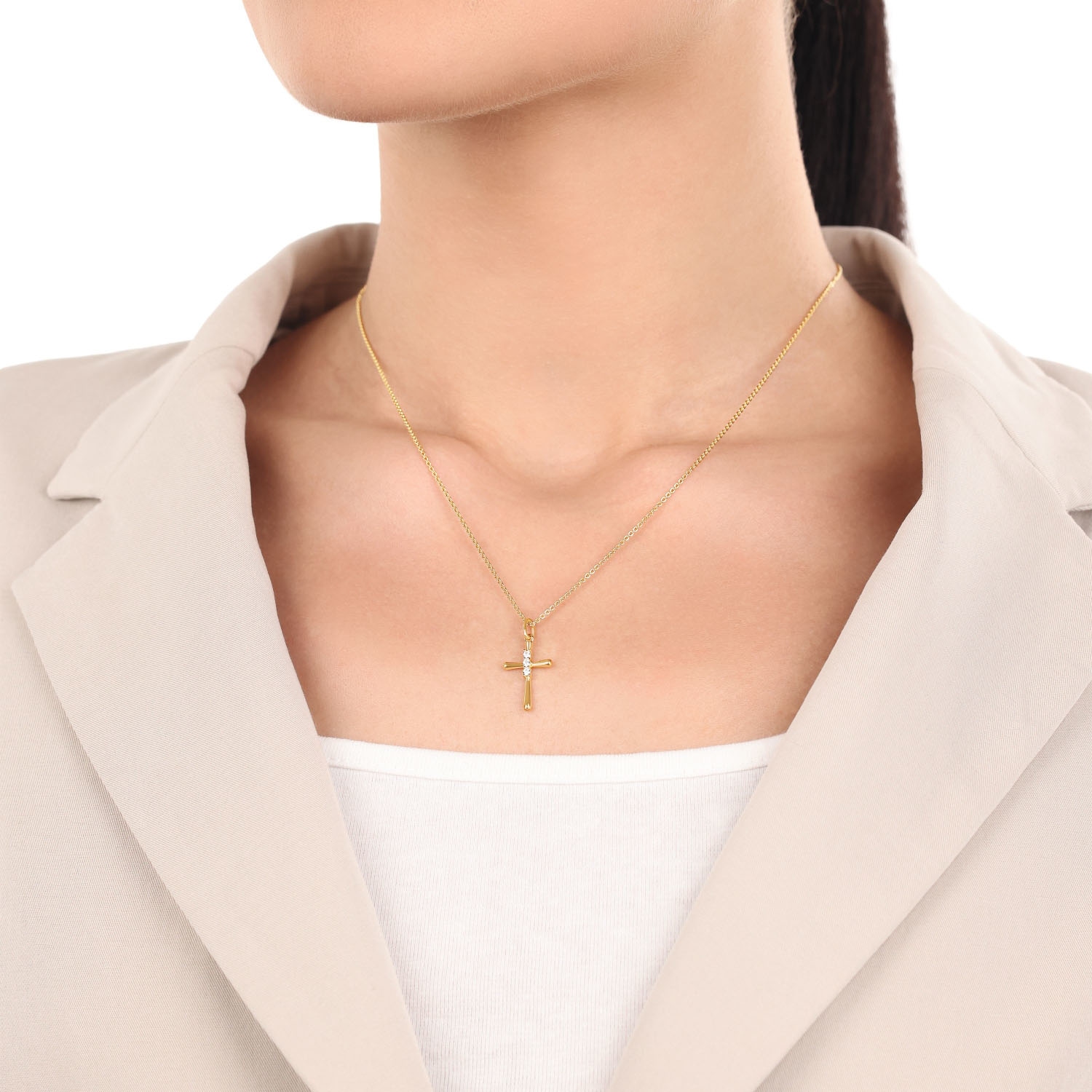 Amor Kreuzanhänger »2039077«  mit Zirkonia (synth.)