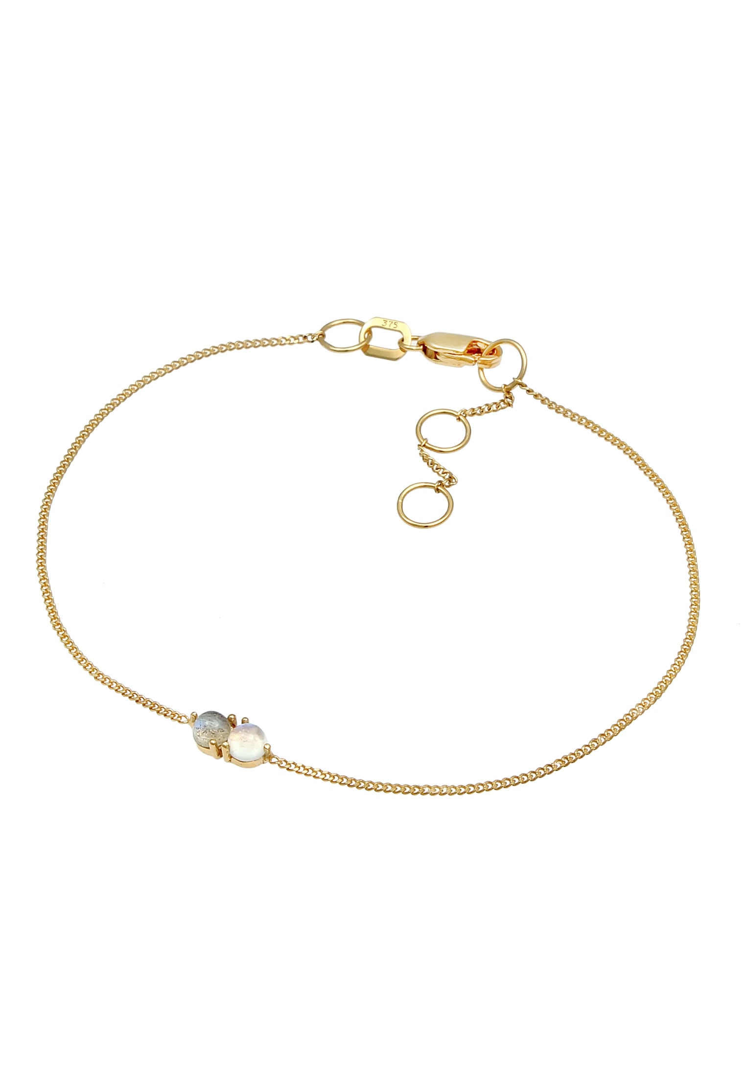 Elli Premium Armband »Mondstein Labradorit Rund Basic 375 Gelbgold«