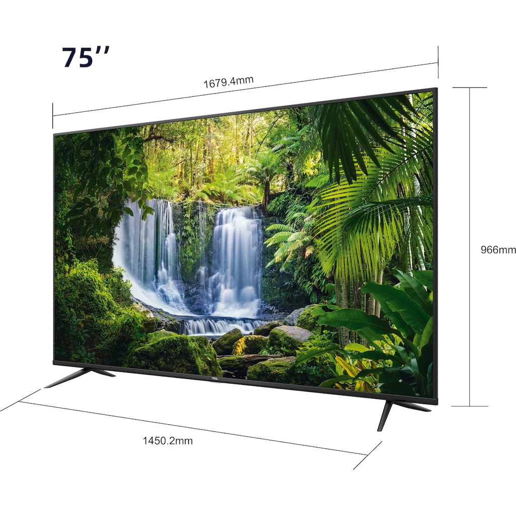 TCL LED-Fernseher »75P616X1«, 189 cm/75 Zoll, 4K Ultra HD, Smart-TV, Android 9.0 Betriebssystem