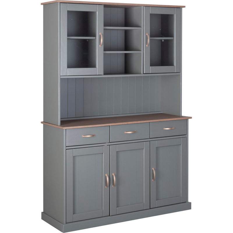 HOME AFFAIRE Buffet »Luzern« im Landhausstil, Geschirrschrank, Küchenschrank Grau/Braun