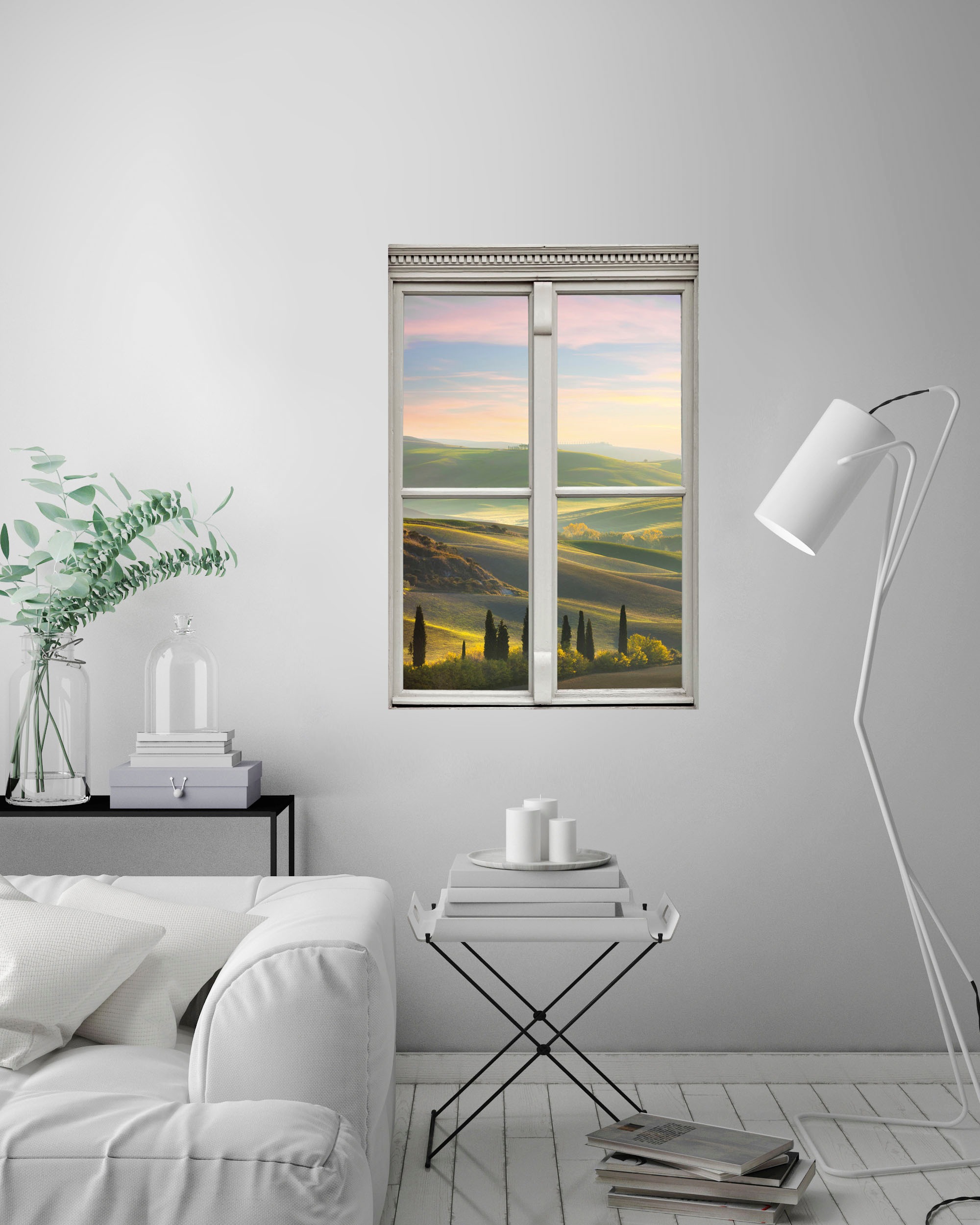queence Wandsticker »Hügel«, Wandsticker, Wandbild, selbstklebend, 3D, Fenster