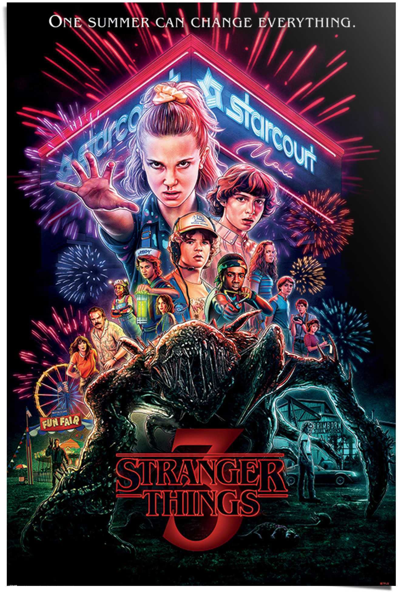 Reinders! Poster »Poster Stranger Things Summer of 85 - Netflix - Mike - Eleven«, Serien, (1 St.)