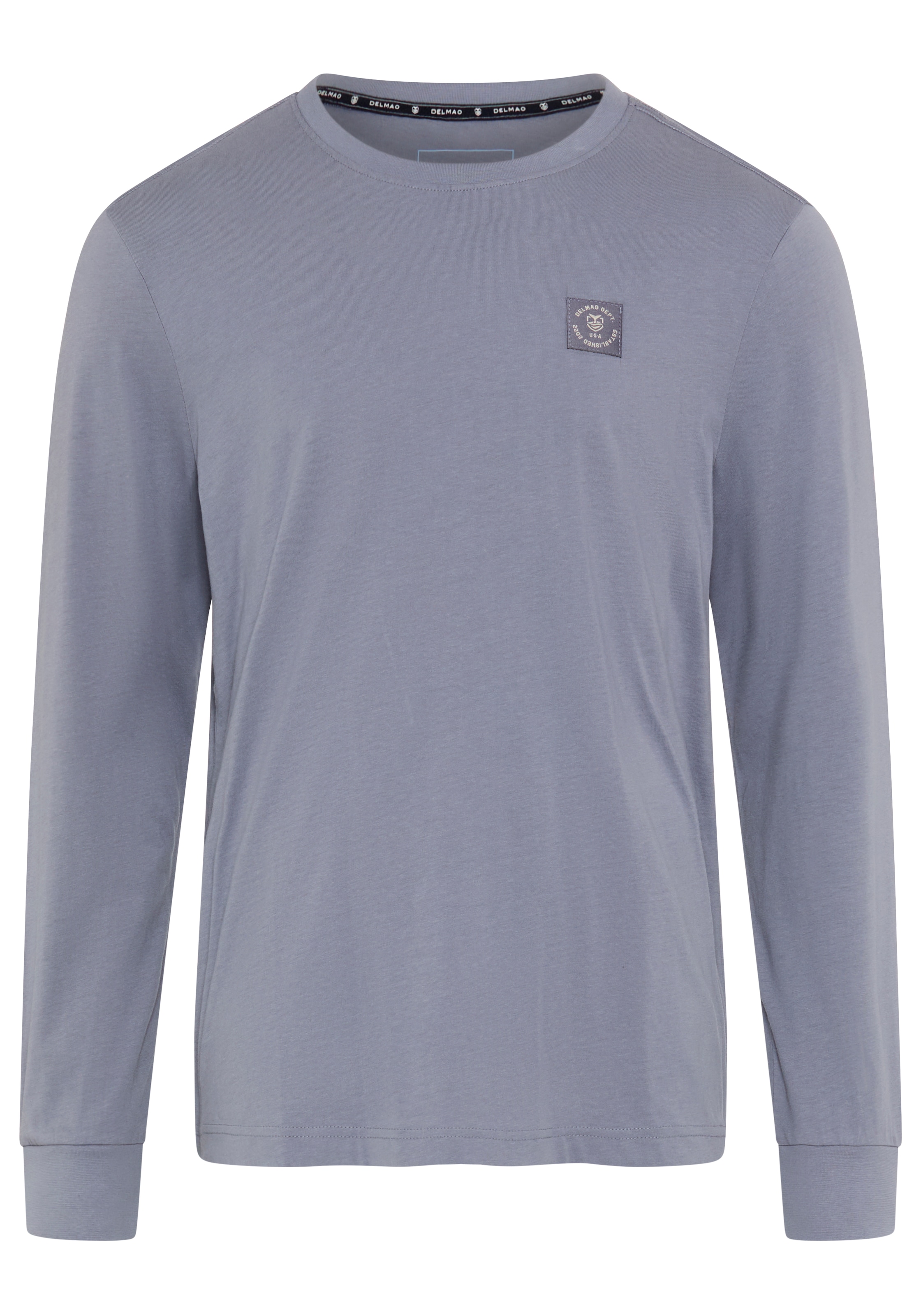 DELMAO Rundhalsshirt mit Markenlabel