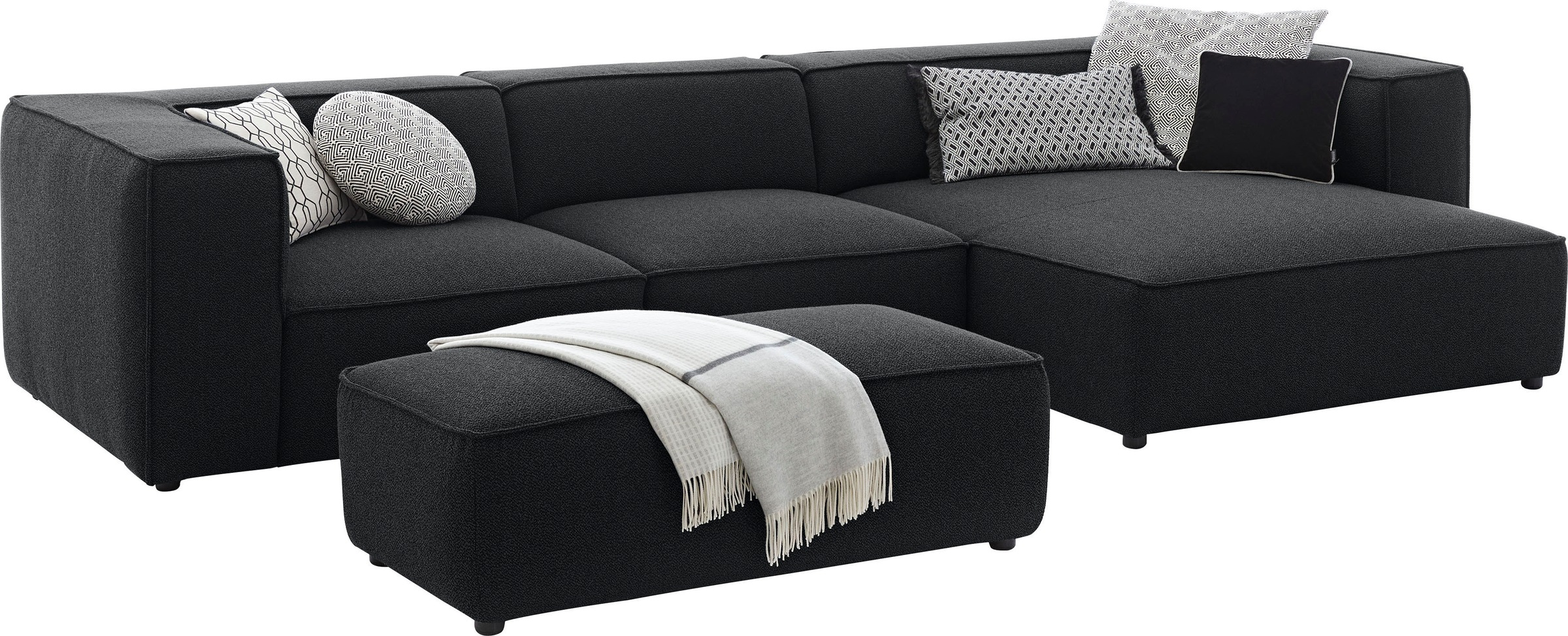 W.SCHILLIG Ecksofa »around-the-block«, mit eleganter Biese, mit Federkern, Breite 341 cm
