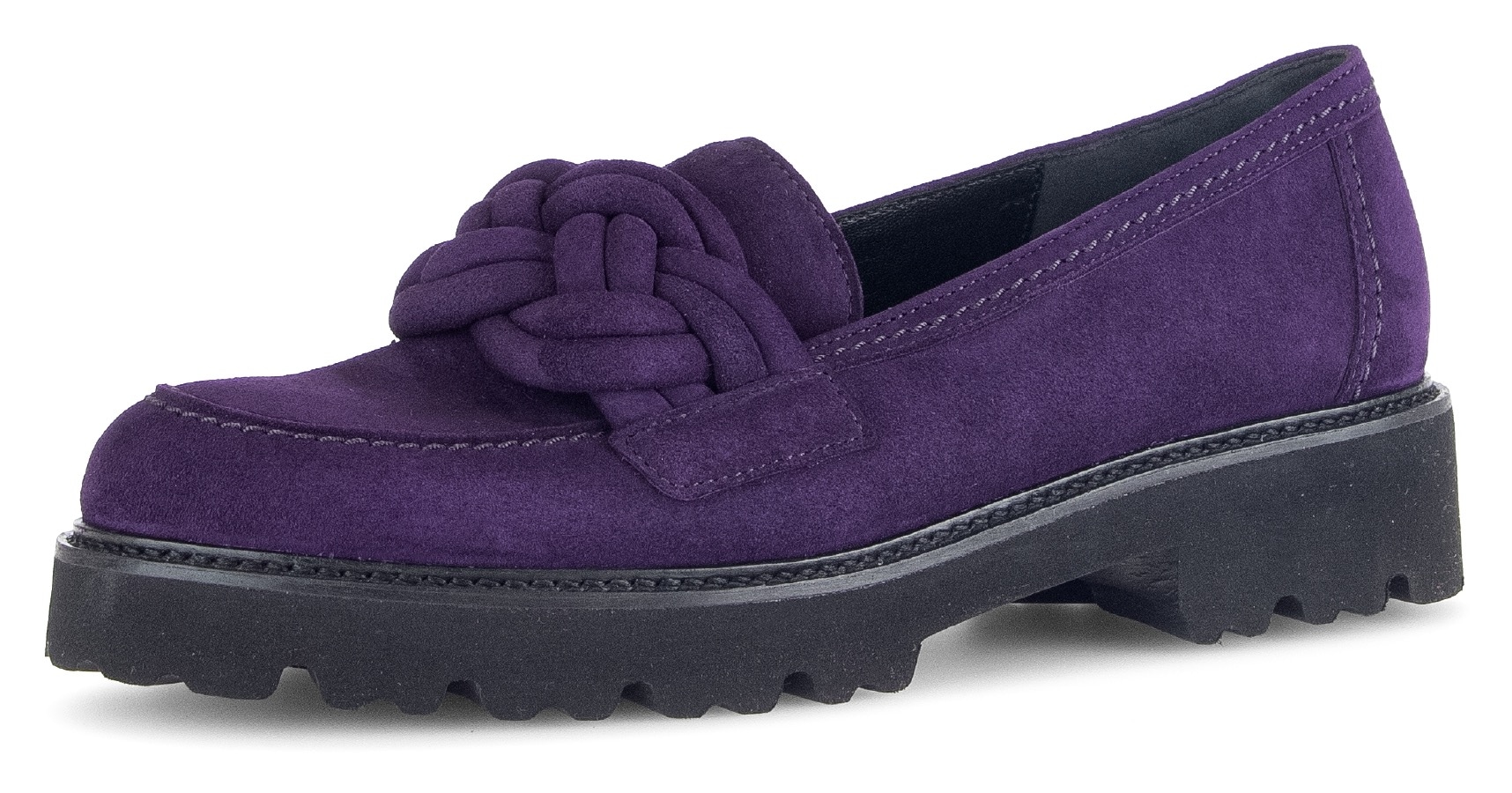 Loafer, Slipper, Halbschuh, Schlupfschuh mit geflochtenem Zierriegel