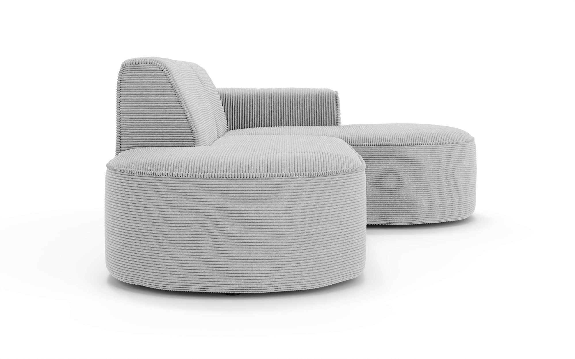 OTTO home Ecksofa »ADELLA XL Design-Sofa mit Recamiere rechts/links, 263/159/76 cm«, L-Form XL mit Wellenunterfederung, runde Form, auch in Cord