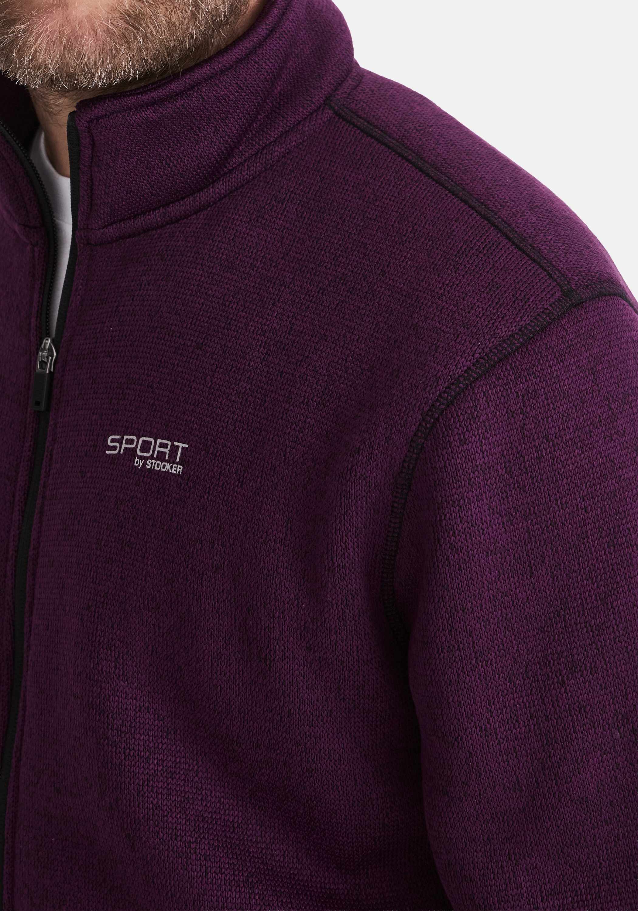 Stooker Men Sweatjacke »JOEL Knit Strick-Fleecejacke« Sherpa fleece Straight Fit Casual Sherpa für Herren