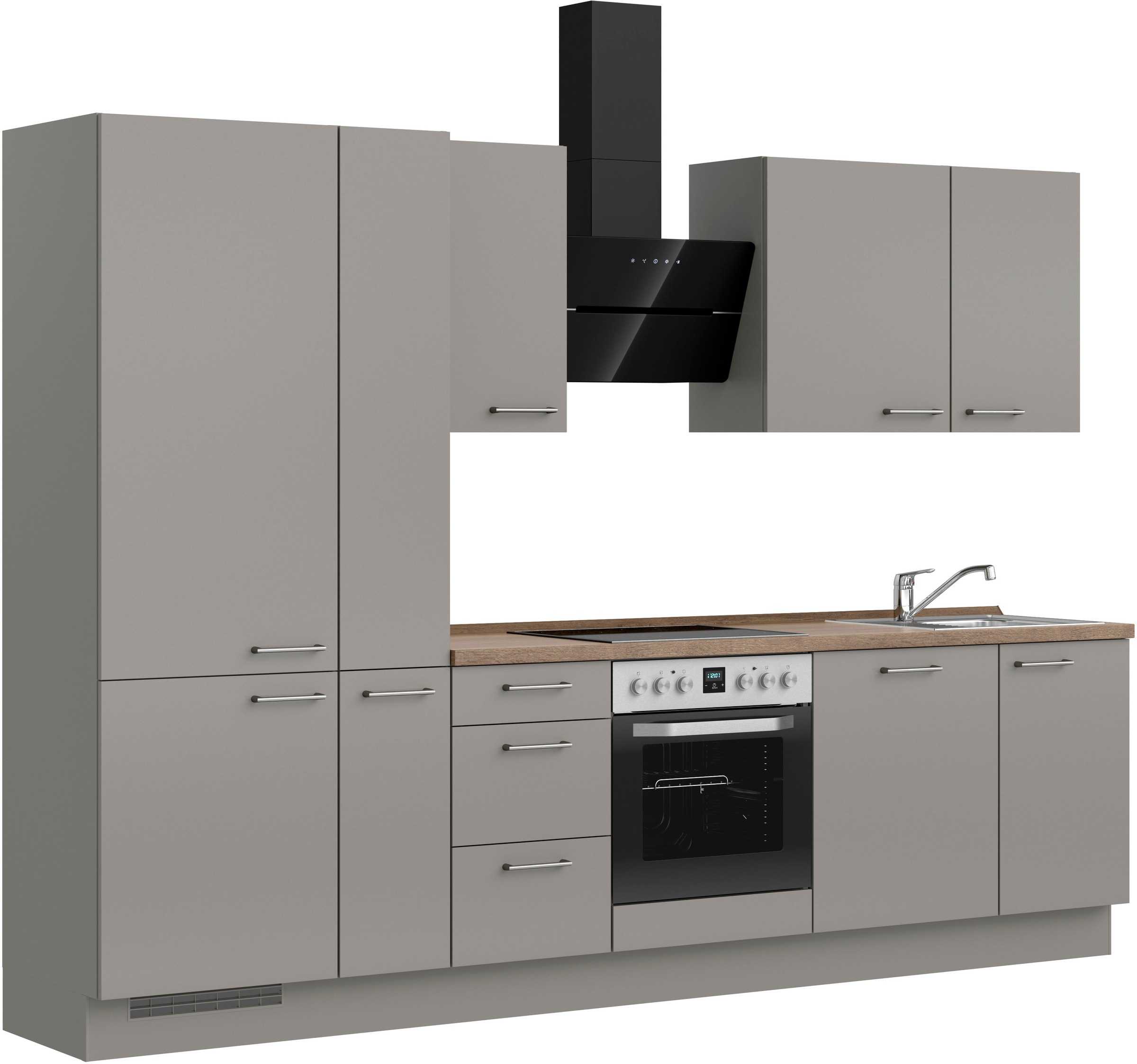 nobilia® Küchenzeile »"Laser II"«, vormontiert, Ausrichtung wählbar, Breite 300 cm, wahlw. mit E-Geräten