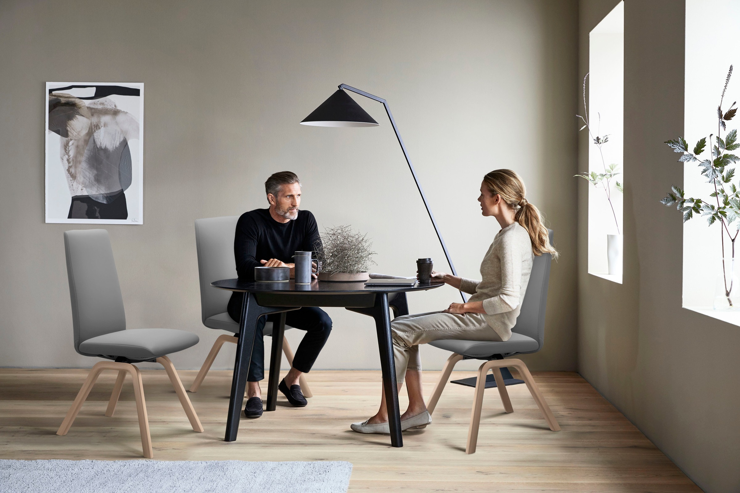 Stressless® Polsterstuhl »Laurel«, Leder BATICK, High Back, Größe L, mit schräggestellten Beinen in Eiche natur