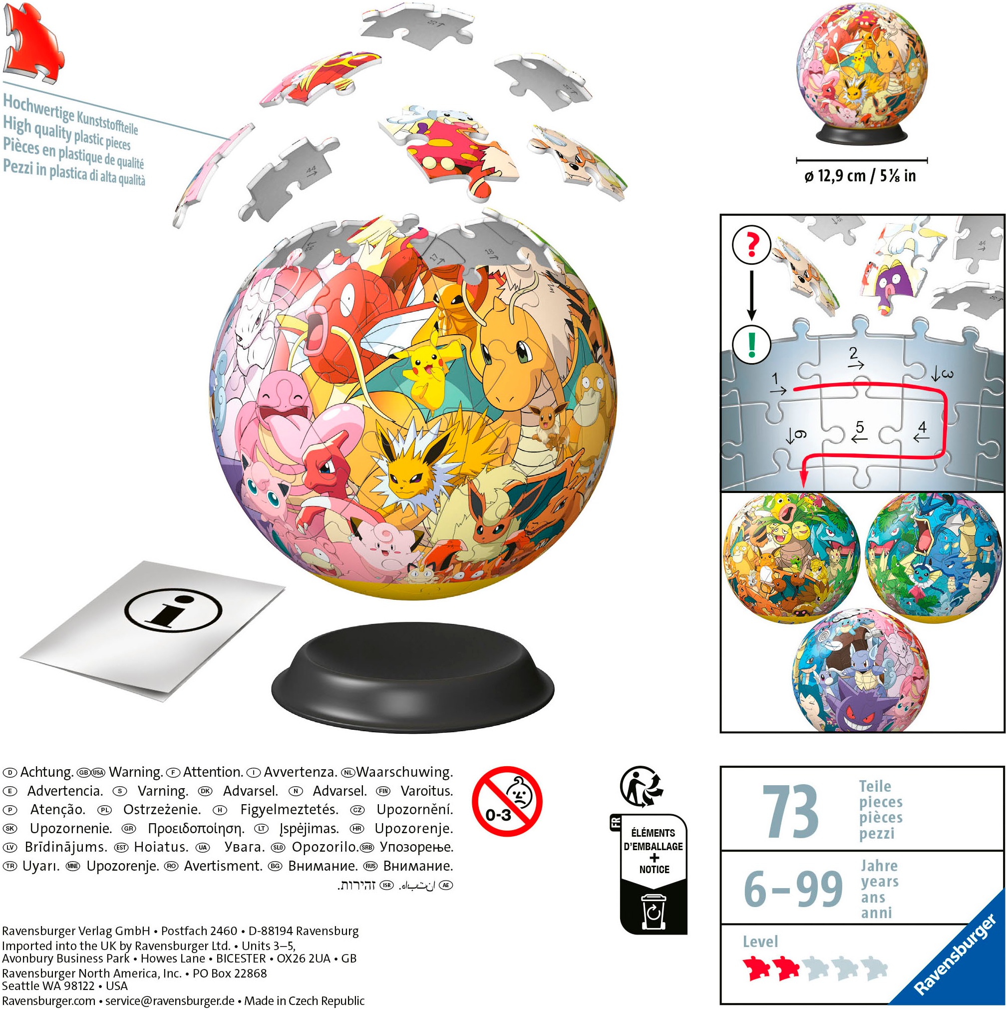 Ravensburger Puzzleball »Pokémon - Kanto Region Characters«, Made in Europe