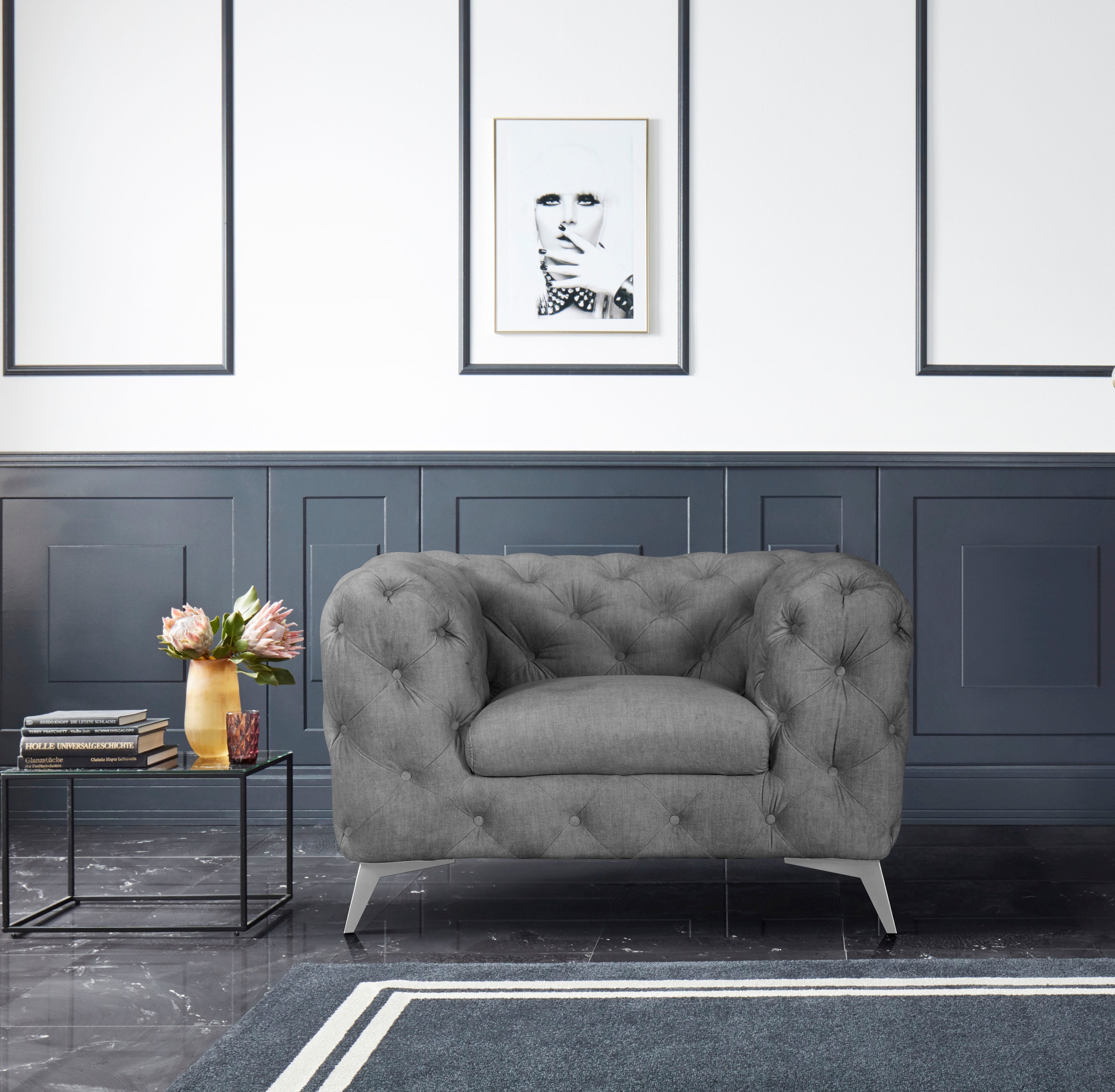 Home affaire Chesterfield-Sessel »Glynis Sessel« aufwändige Knopfheftung, m günstig online kaufen