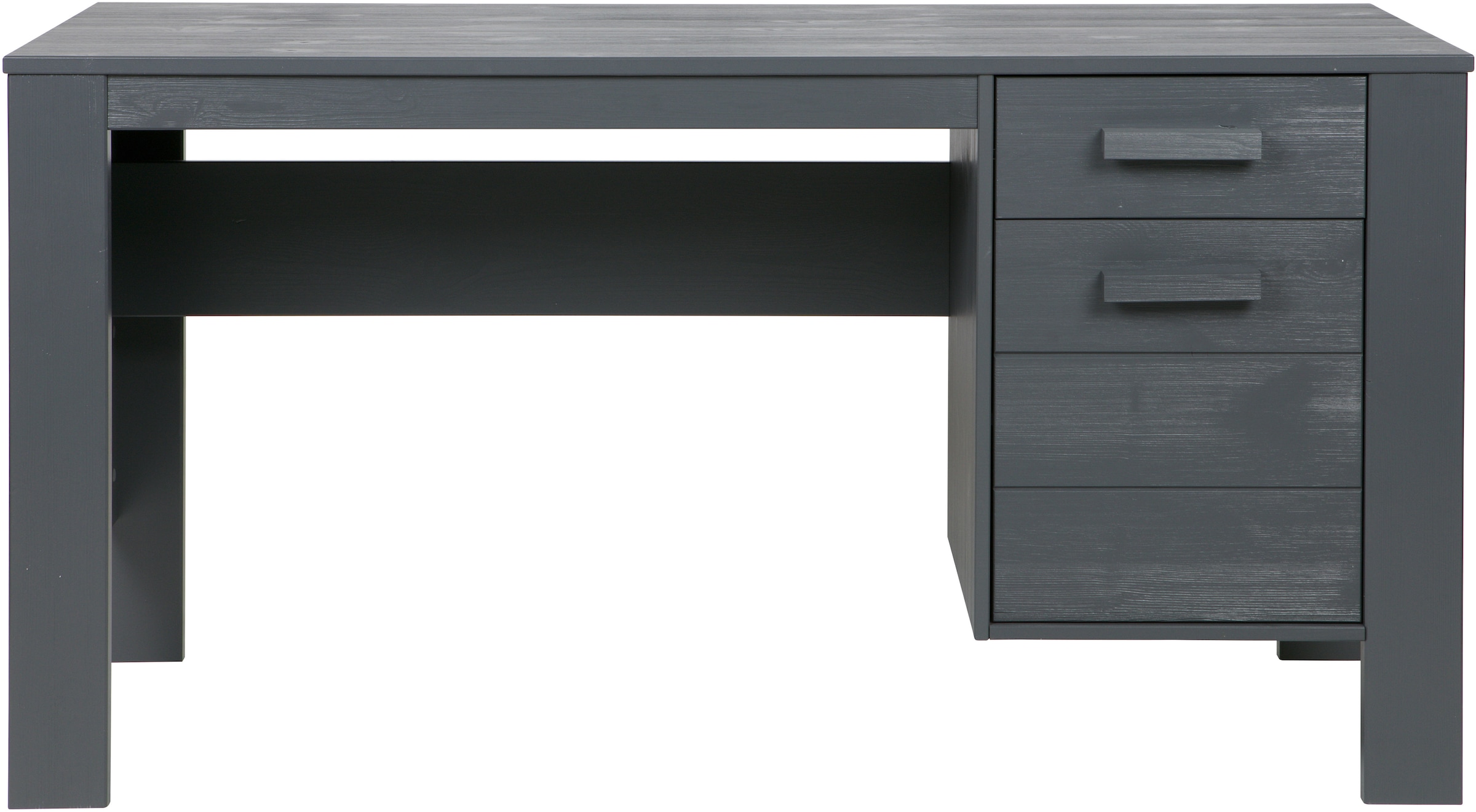 WOOOD Schreibtisch »Julius FSC®-Kiefernholz, gebürstet, mit zwei Schubladen 141x59x74 cm« Gebürstete Oberfläche, sichtbare Maserung, wasserbasiert lackiert