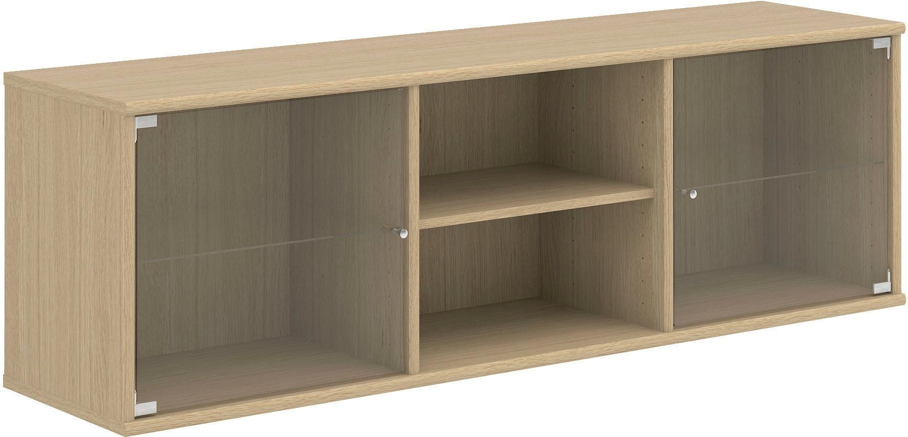 Hammel Furniture Lowboard »Mistral, Hochwertig Schrank, hängend/stehend montierbar«, mit zwei Glastüren, B: 133 cm, anpassungsbar Designmöbel