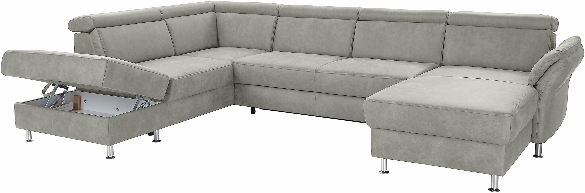 sit&more Wohnlandschaft »Avignon U-Form«, wahlweise mit Bettfunktion und Stauraum, inklusive Kopfteilverstellung