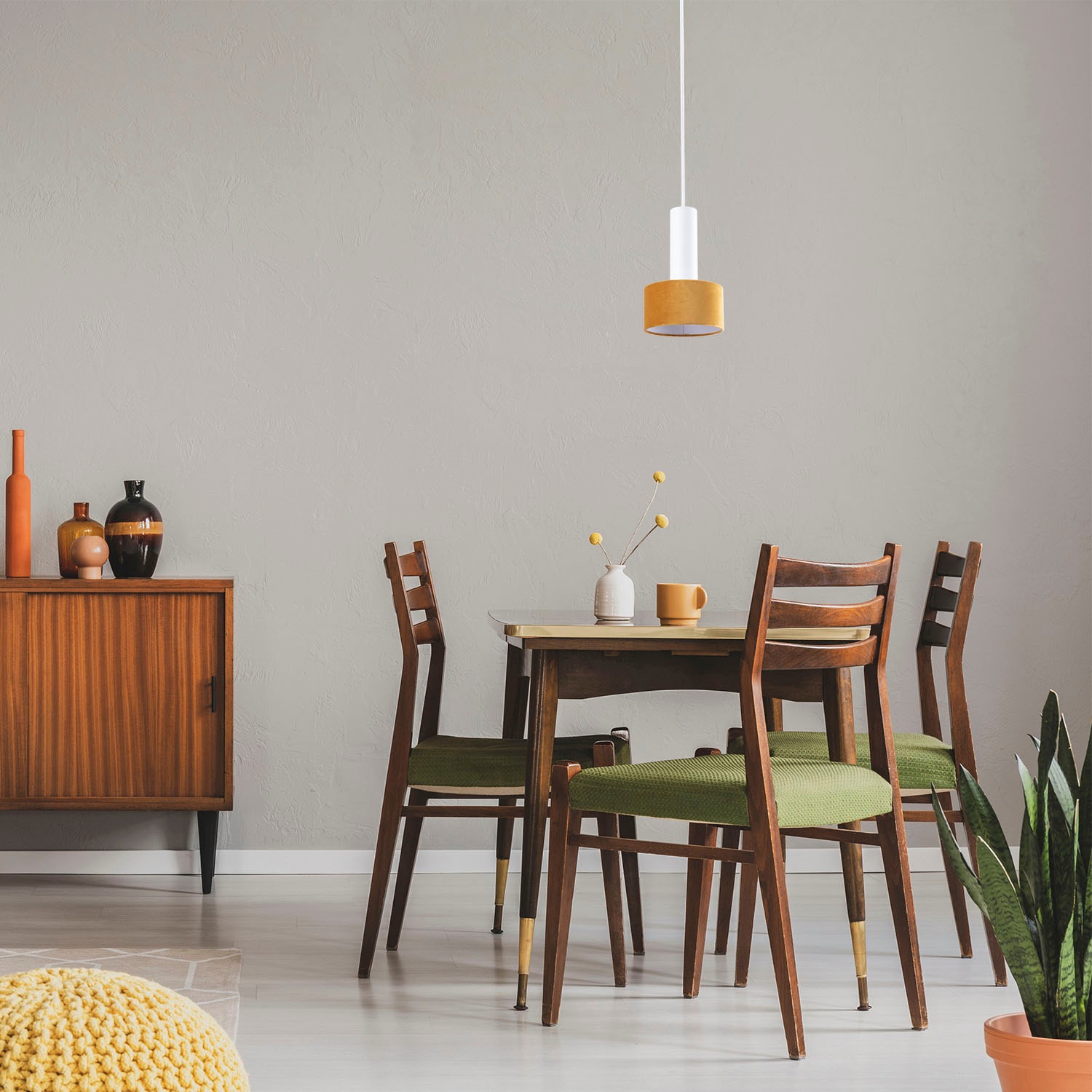 Paco Home Pendelleuchte »VELUTA«, Leuchtmittel GU10 | ohne Leuchtmittel, Wohnzimmer Hängeleuchte Stoffschirm Esszimmer Modern GU10