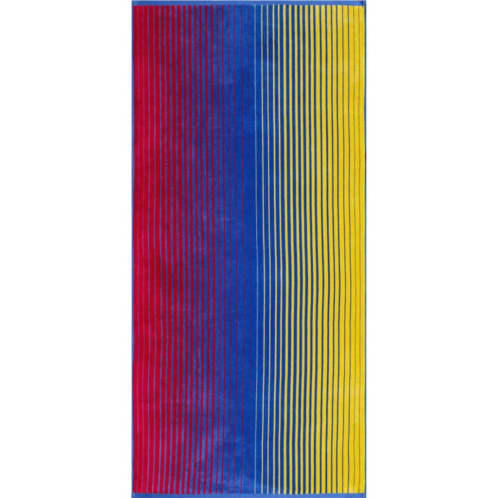 Egeria Strandtuch »Summer Stripes«, (1 St.), Velours mit bunten Streifen, antibakteriell beschichtet, 100 % Baumwolle