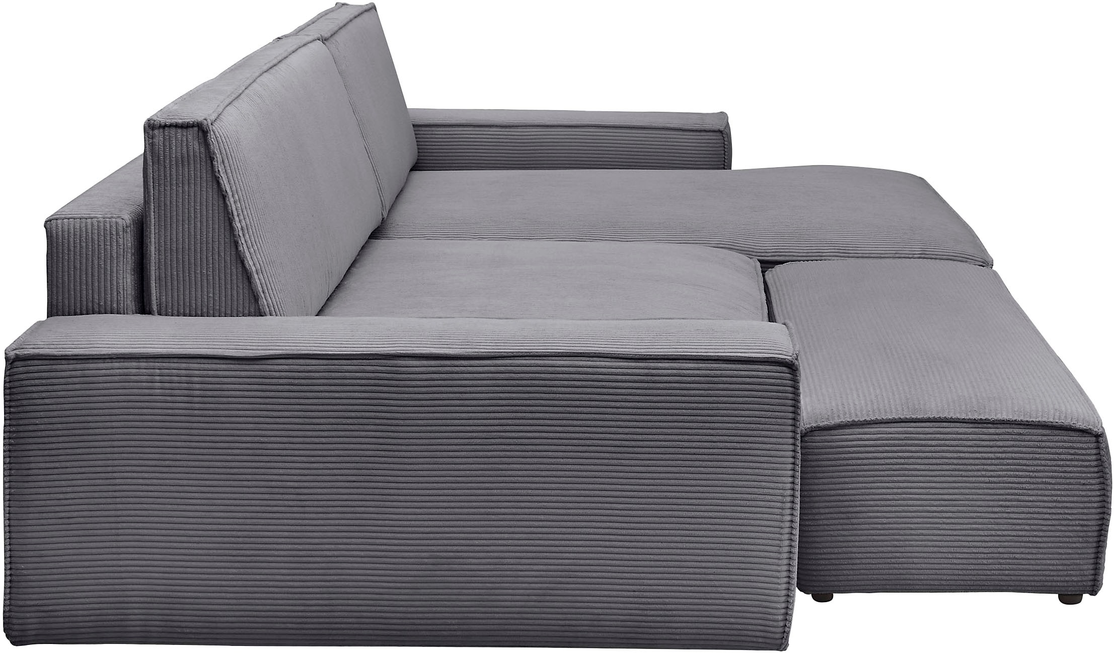 Home affaire Polsterecke »NEU: SHERWOOD XXL tief, L-Form mit Schlaffunktion, Big-Sofa mit Hocker«, (Set, 2 St.), stellbar zum Schlafsofa (Krokodilverbinder), Cord, Leinenoptik