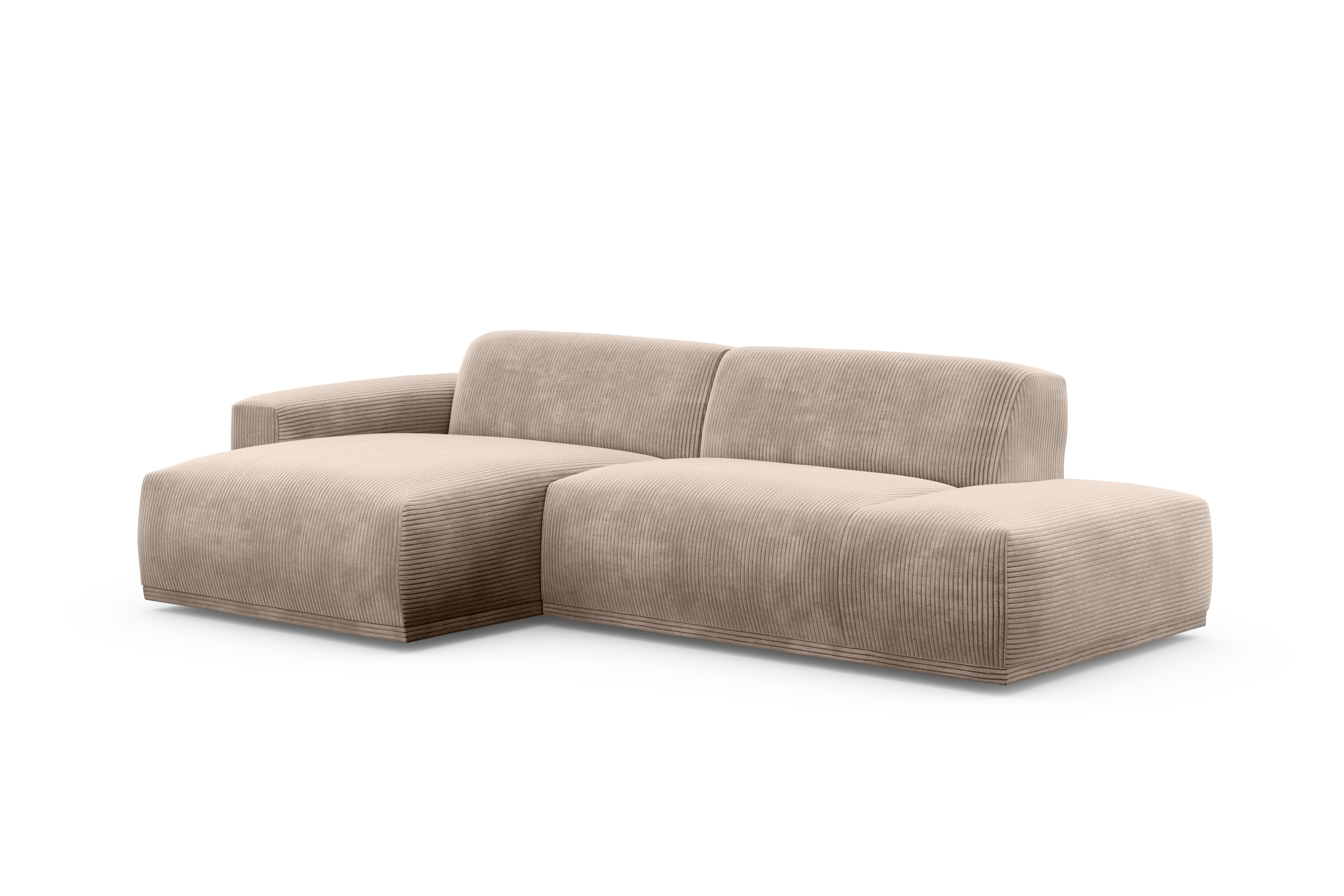 TRENDMANUFAKTUR Ecksofa Braga, aus 2 Teilen, moderner Cord-Stoff