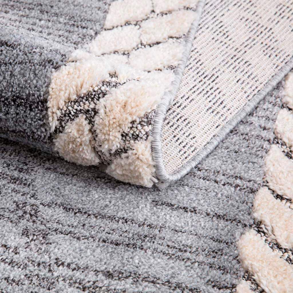 Carpet City Hochflor-Teppich »Valencia 909«, rechteckig, 20 mm Höhe, Läufer, Boho-Stil, 3D-Effekt, Relief, Hoch-Tief-Struktur, mit Fransen